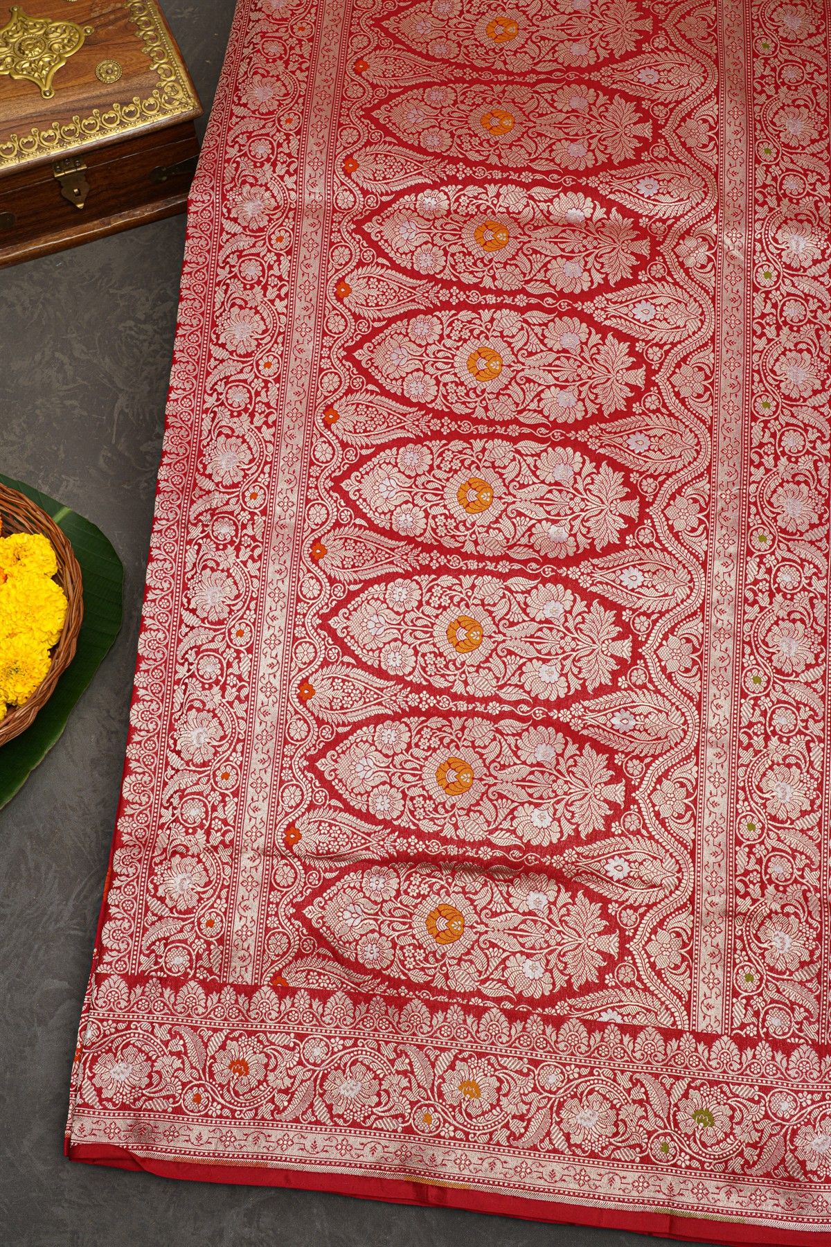 Banarasi Silk Red Saree