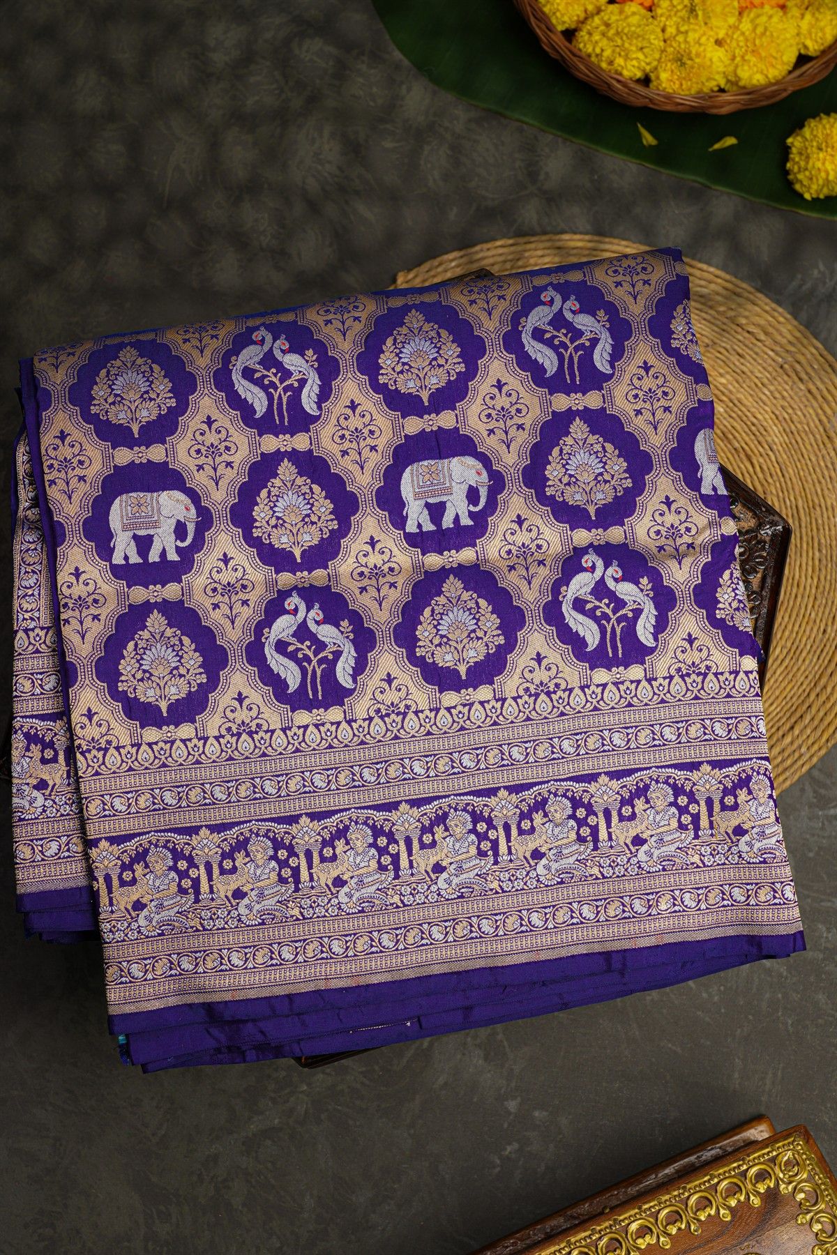 Banarasi Silk Navy Blue Saree