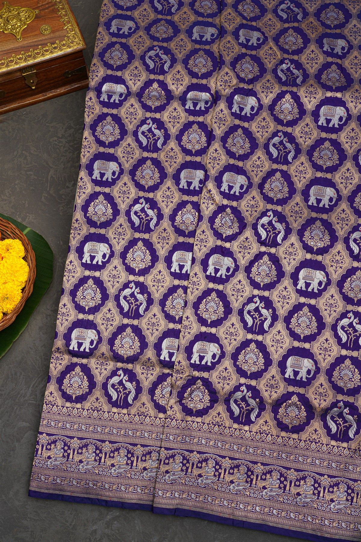 Banarasi Silk Navy Blue Saree