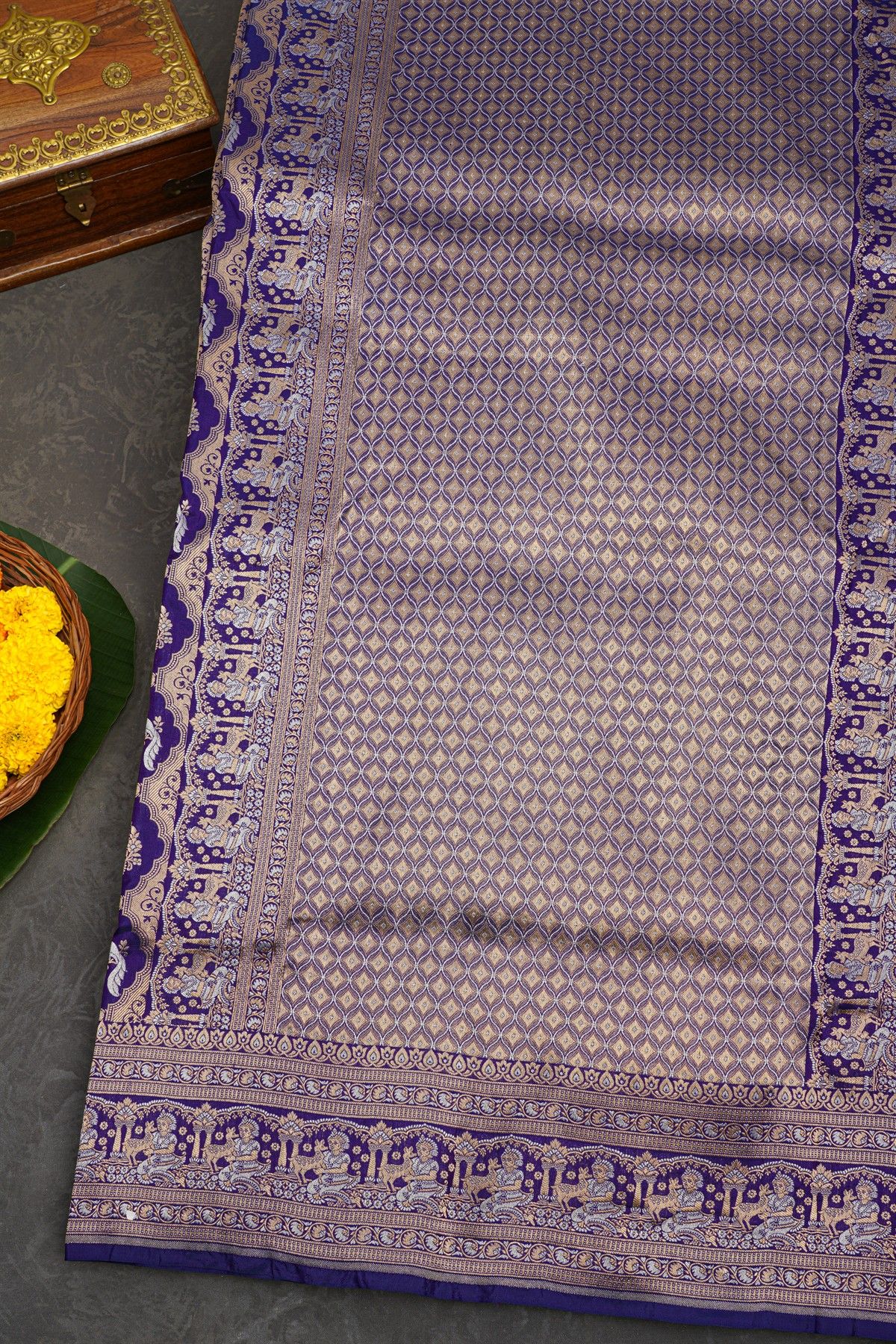 Banarasi Silk Navy Blue Saree