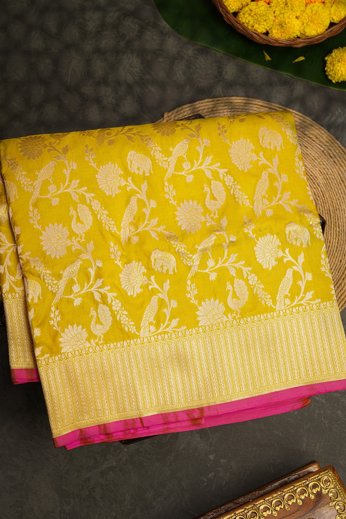 Banarasi Silk Yellow Saree