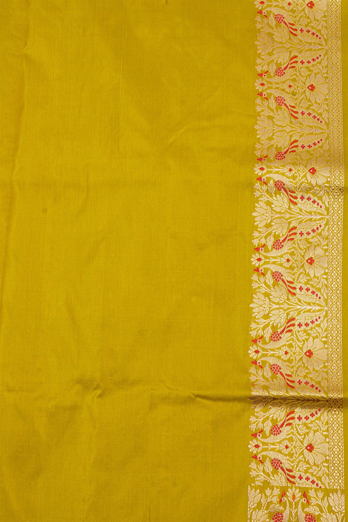 Banarasi Silk Lime Yellow Saree
