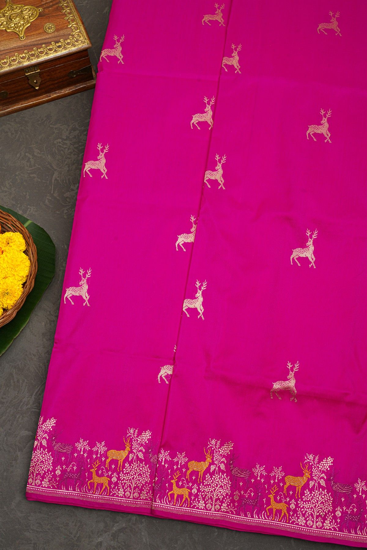 Banarasi Silk Rani Pink Saree