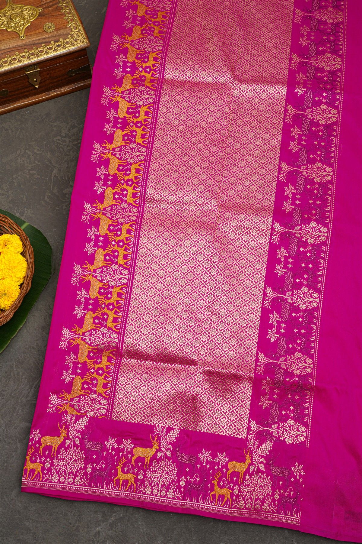 Banarasi Silk Rani Pink Saree