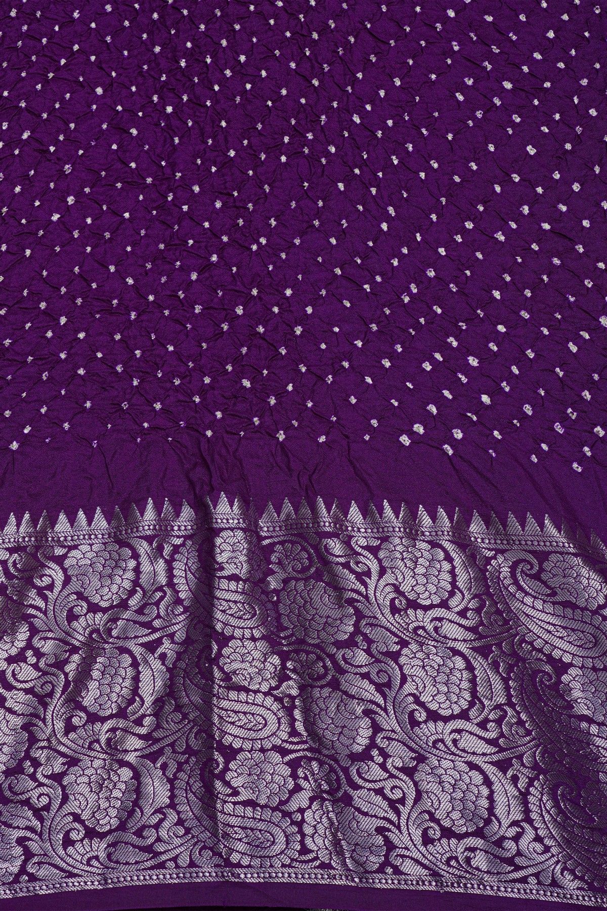 Bandhani Silk Magenta  Saree