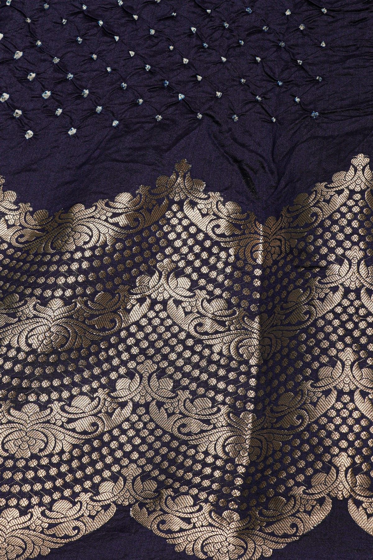 Bandhani Silk  Wine Saree