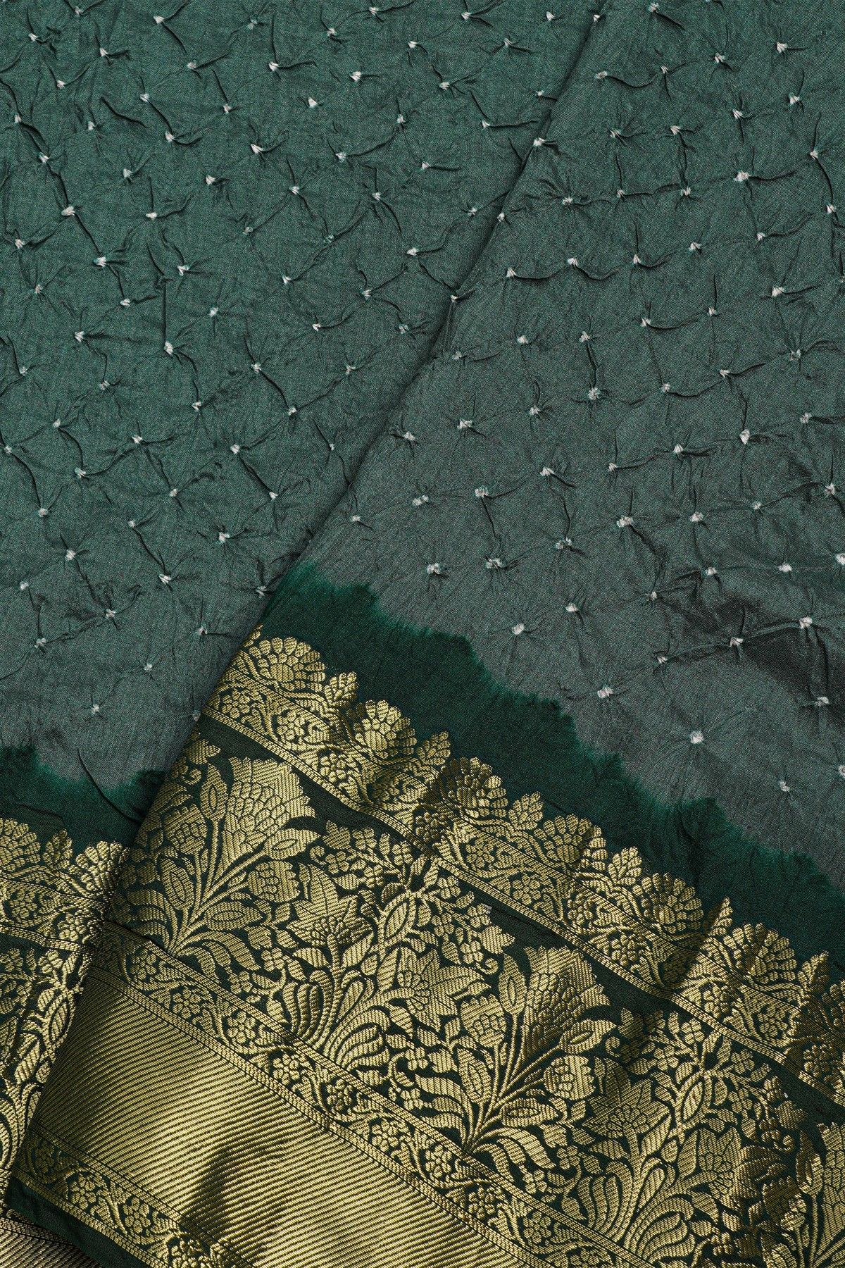 Bandhani Silk Grey  Saree