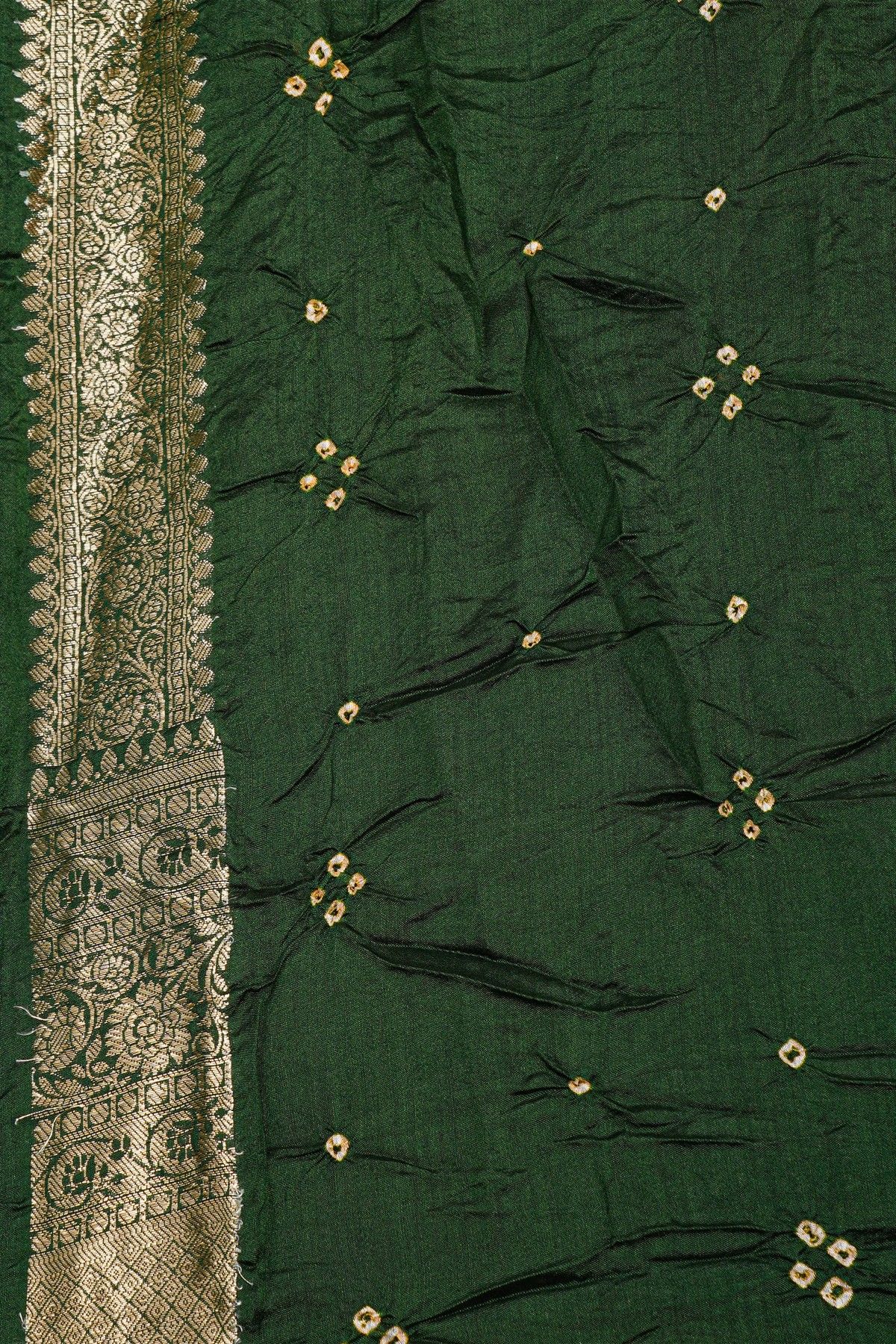 Bandhani Silk Orange Saree