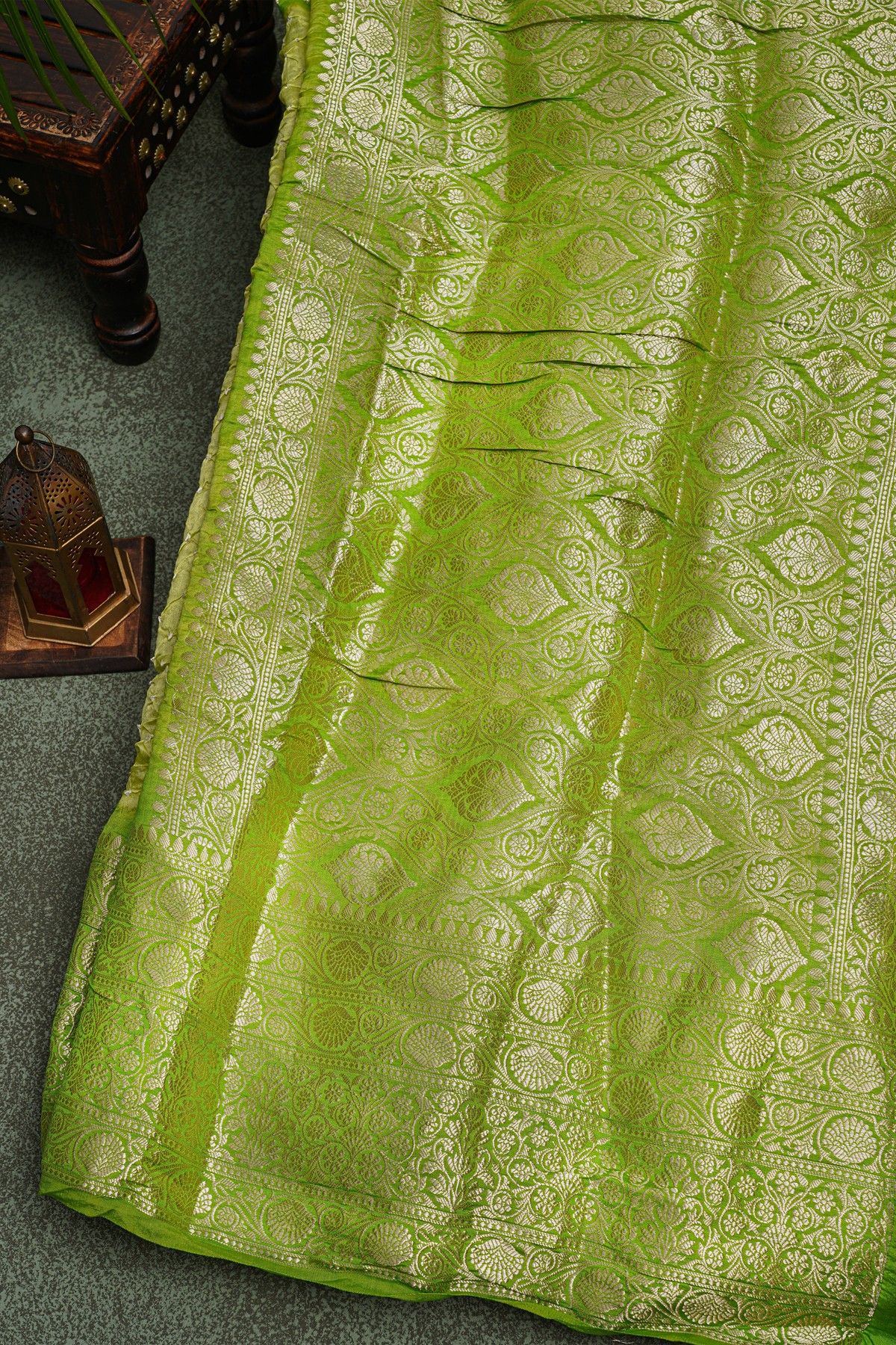 Bandhani Silk Light Green Saree
