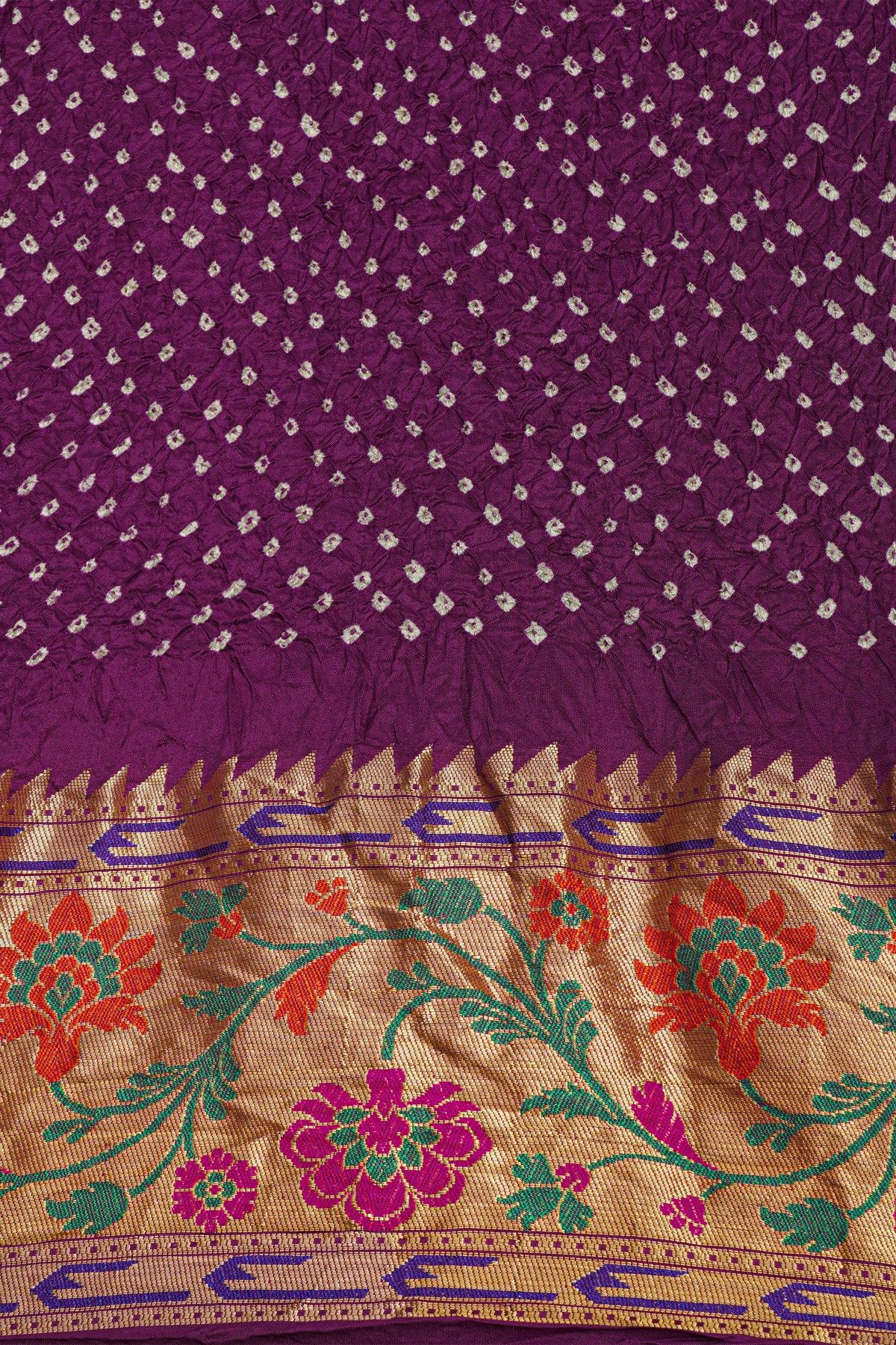 Bandhani Silk Grey  Saree