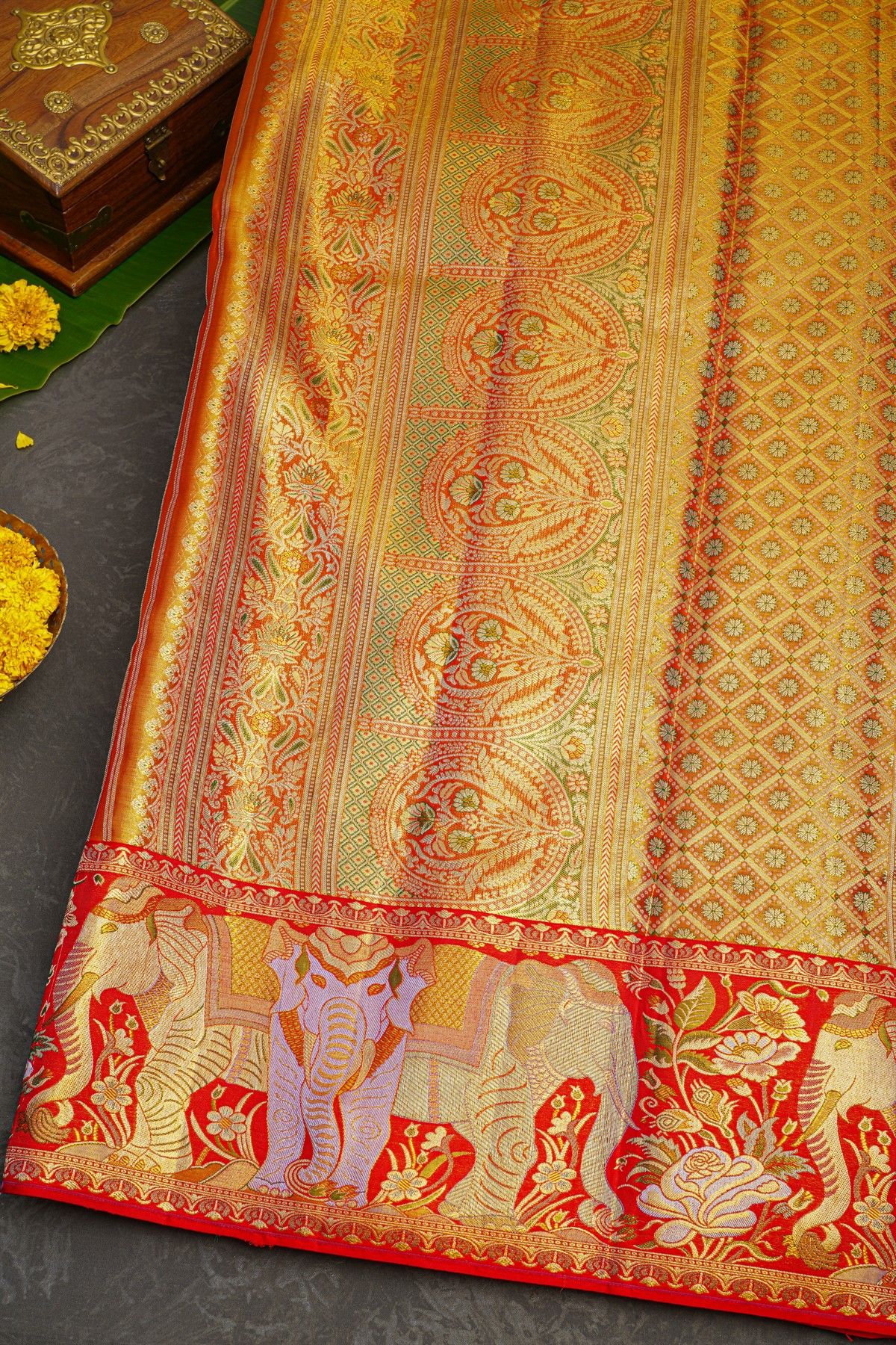 Kancheepuram Tissue Lavender  Saree