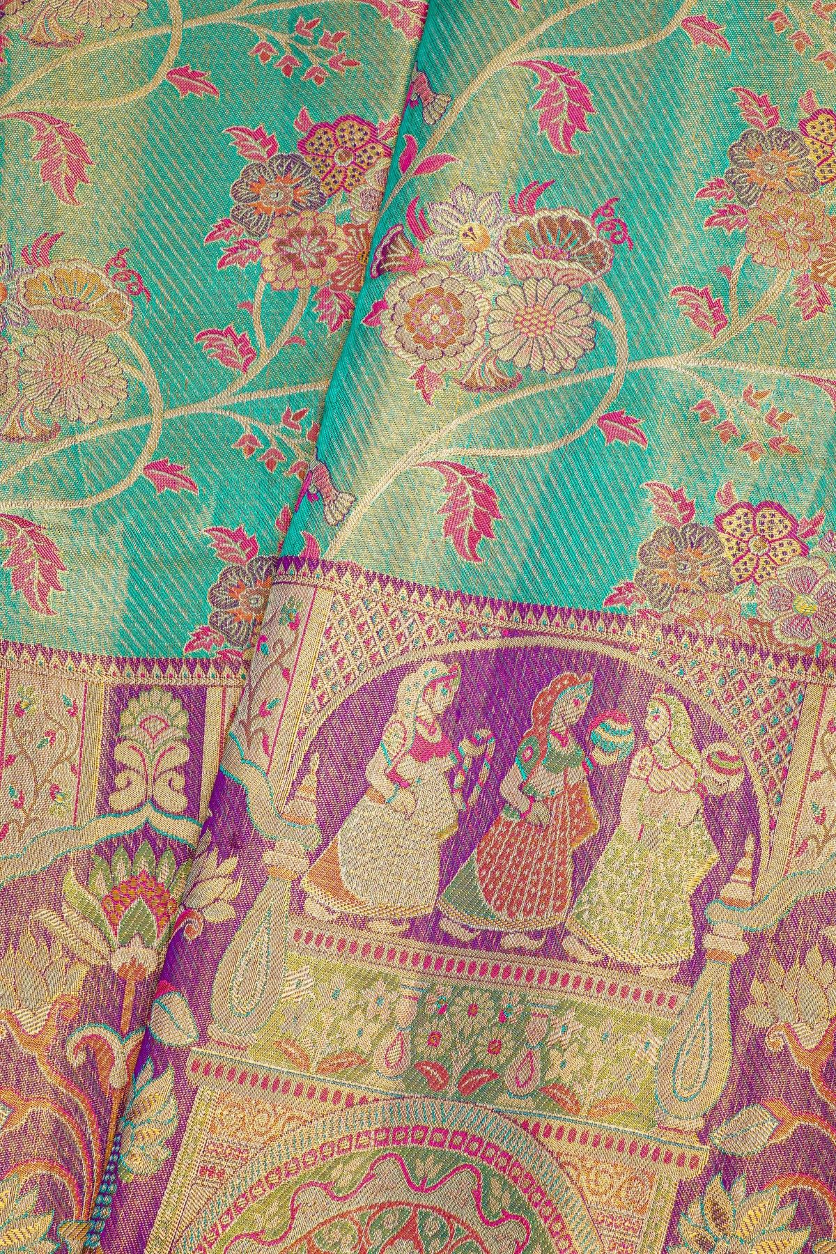 Kancheepuram Tissue Blue  Saree