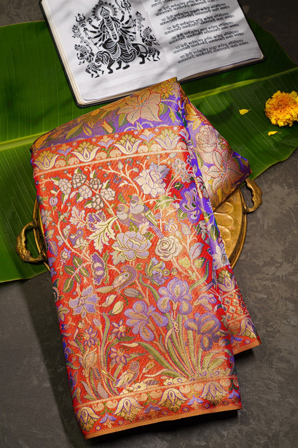 Kancheepuram Tissue Blue  Saree