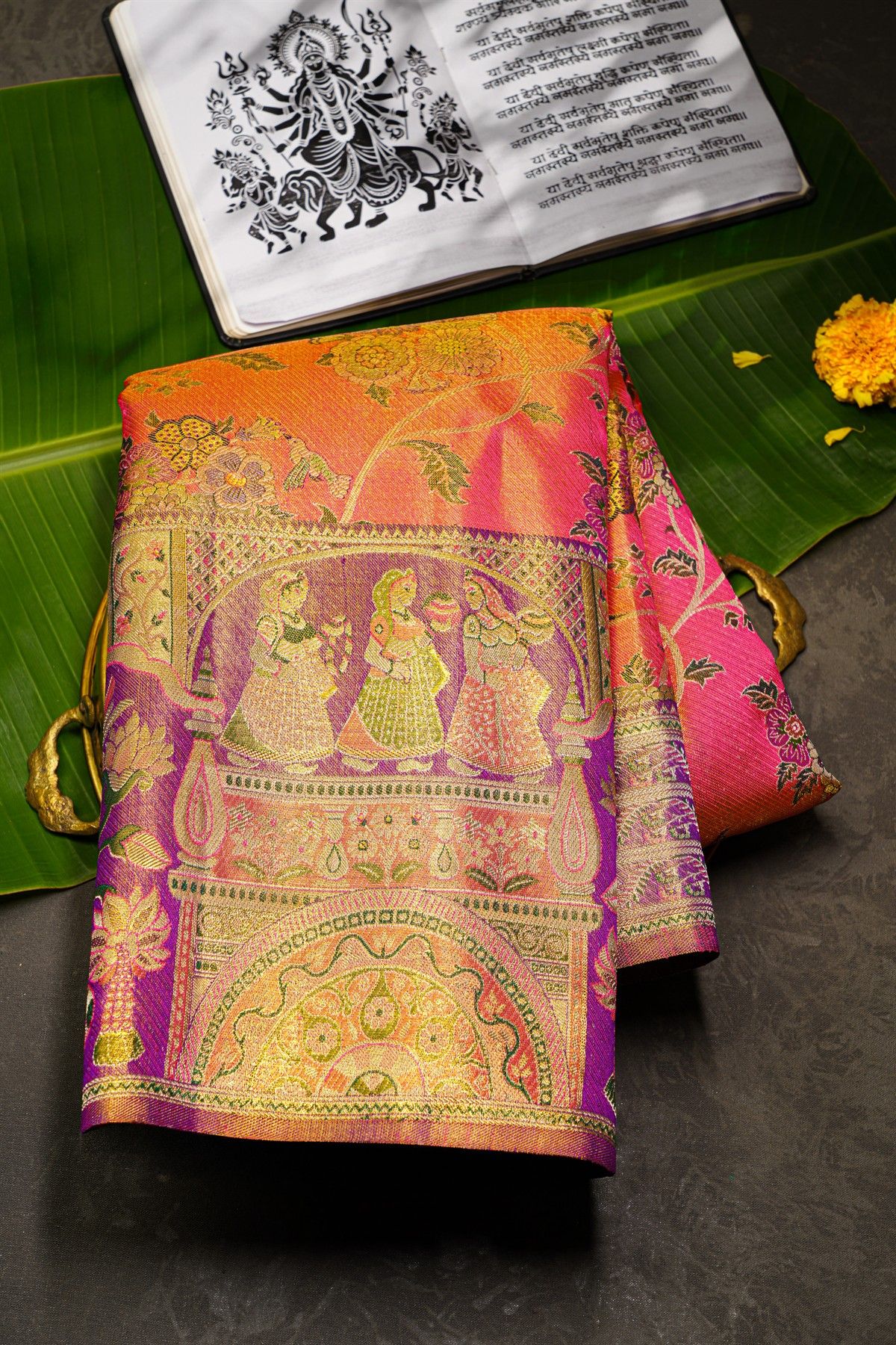 Kancheepuram Tissue Pink  Saree