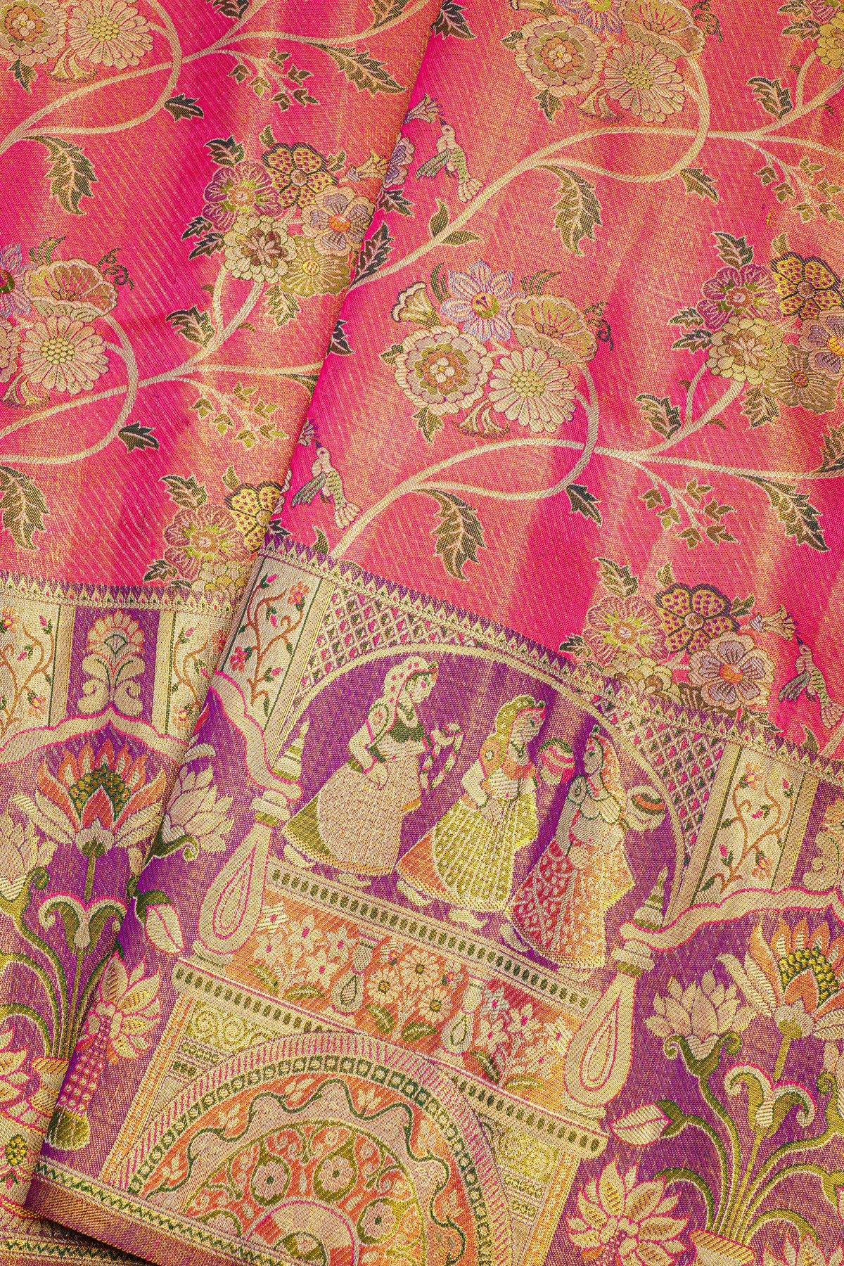 Kancheepuram Tissue Pink  Saree