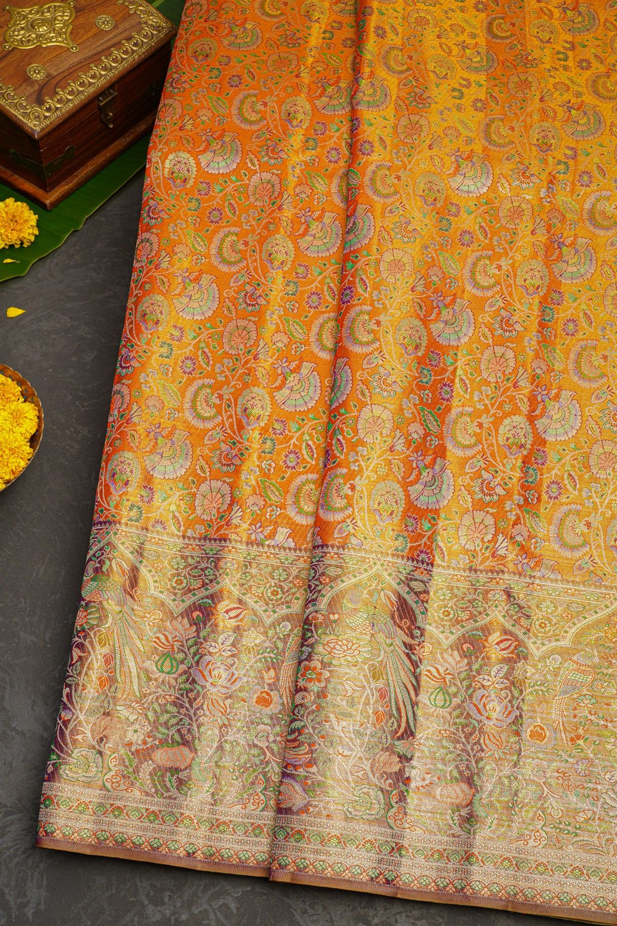 Kancheepuram Tissue Dual Colour Saree