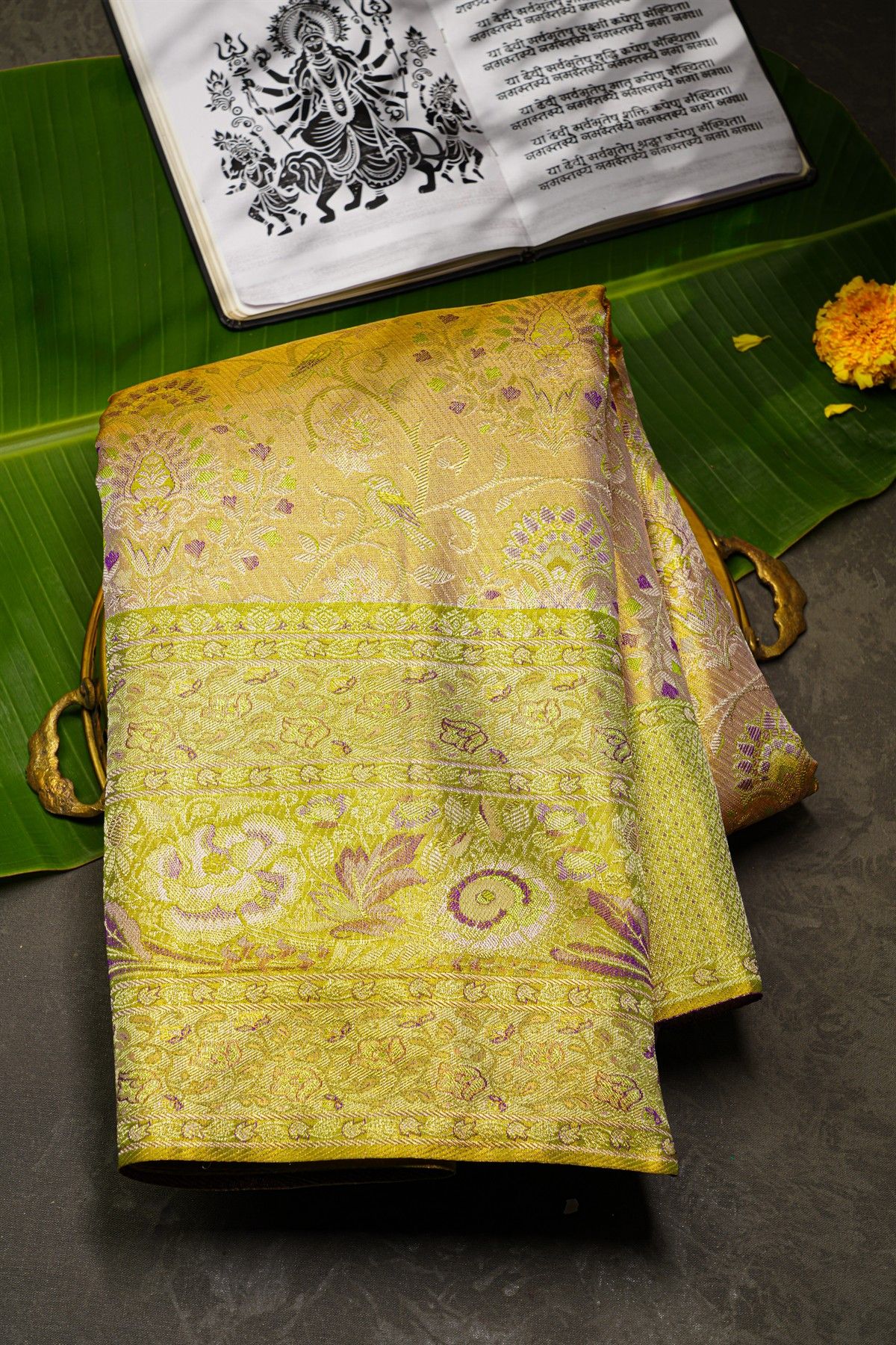 Kancheepuram Tissue Dual Colour Saree