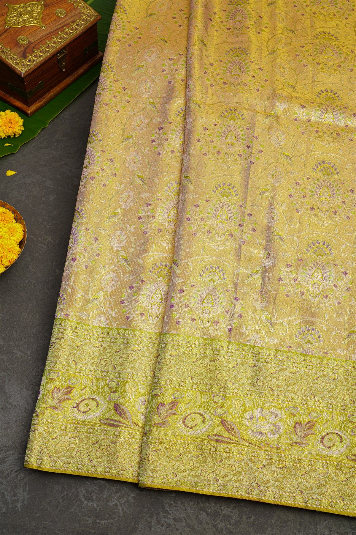 Kancheepuram Tissue Dual Colour Saree