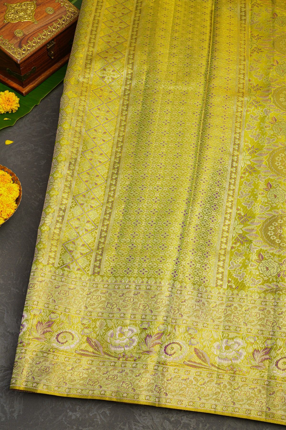Kancheepuram Tissue Dual Colour Saree