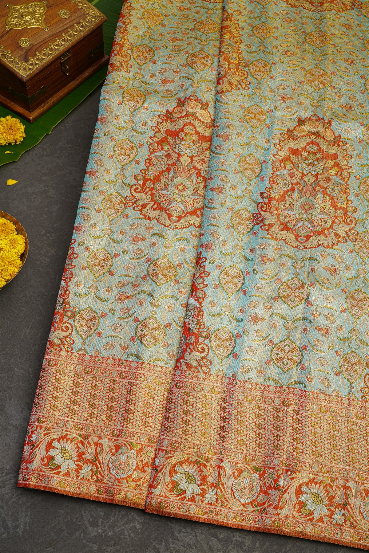 Kancheepuram Tissue Dual Colour Saree