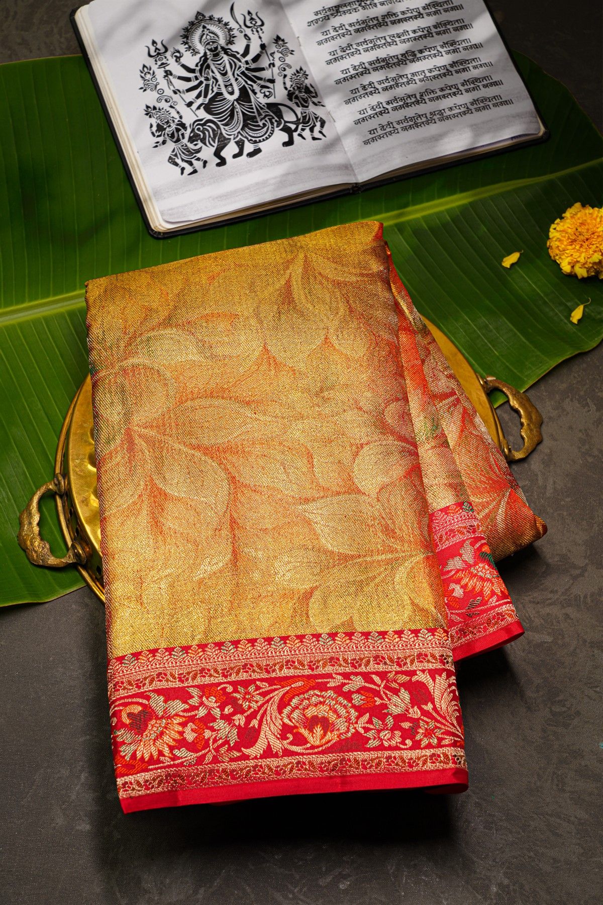Kancheepuram Tissue Dual Colour  Saree