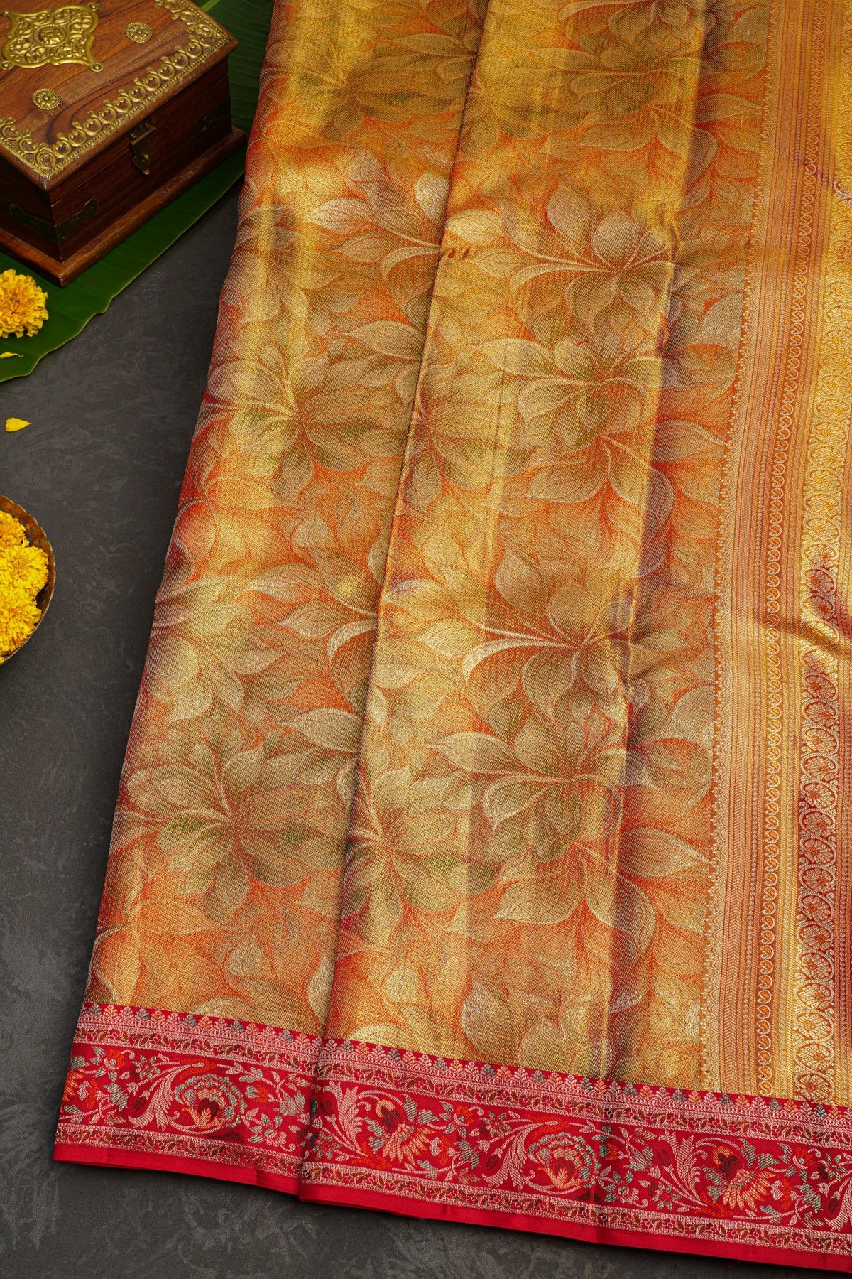 Kancheepuram Tissue Dual Colour  Saree
