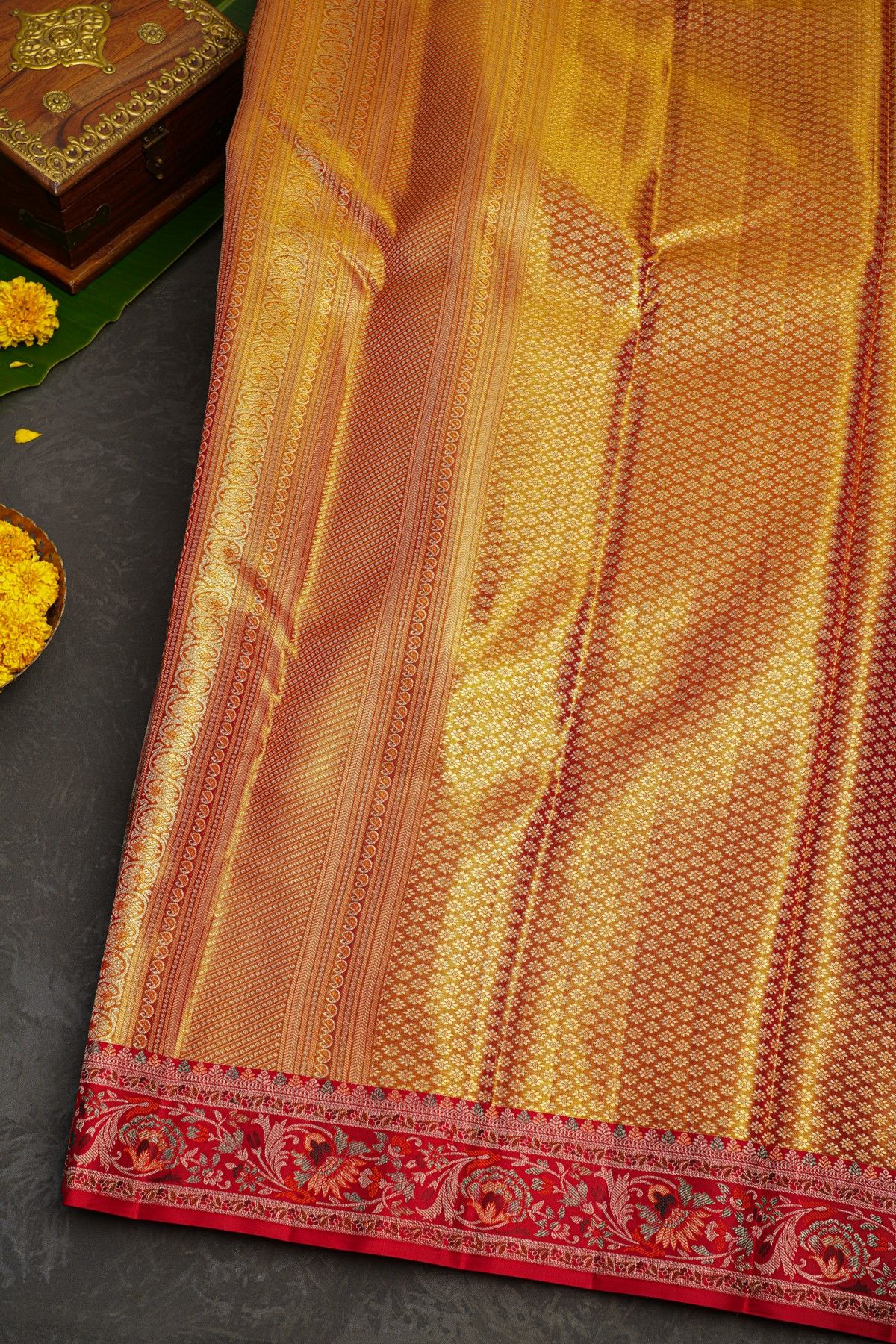 Kancheepuram Tissue Dual Colour  Saree