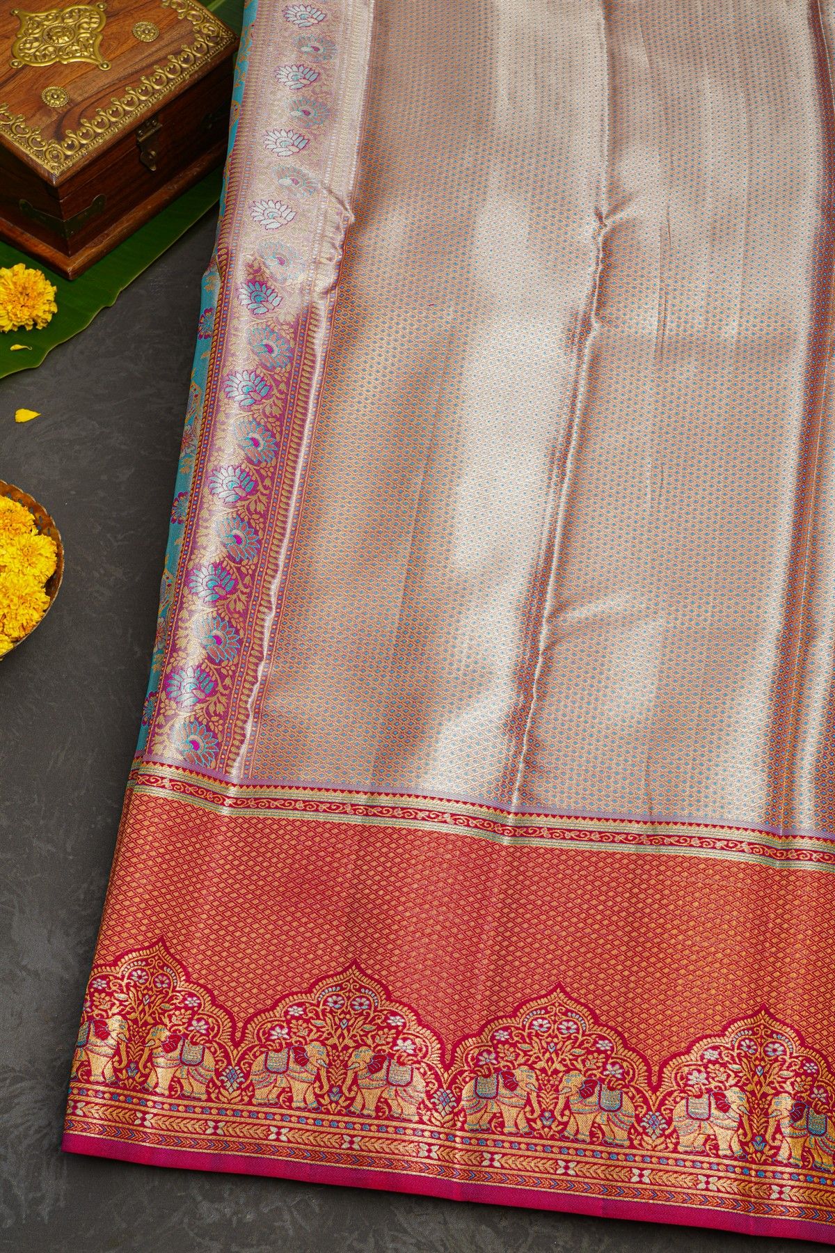 Kancheepuram Tissue Blue Saree