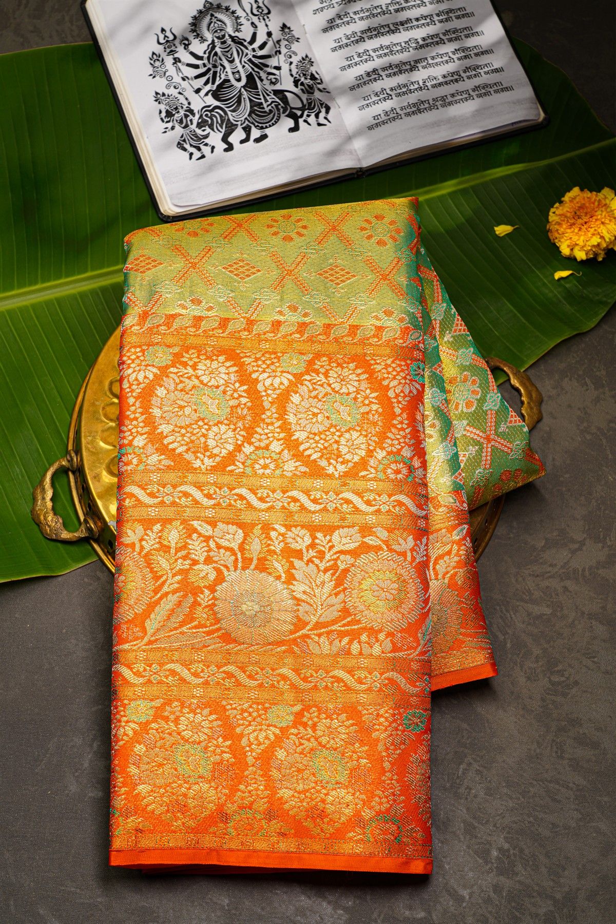 Kancheepuram Tissue Dual Colour  Saree