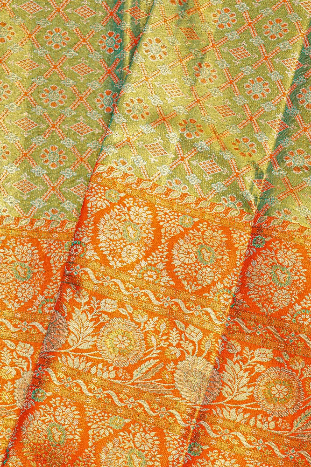 Kancheepuram Tissue Dual Colour  Saree