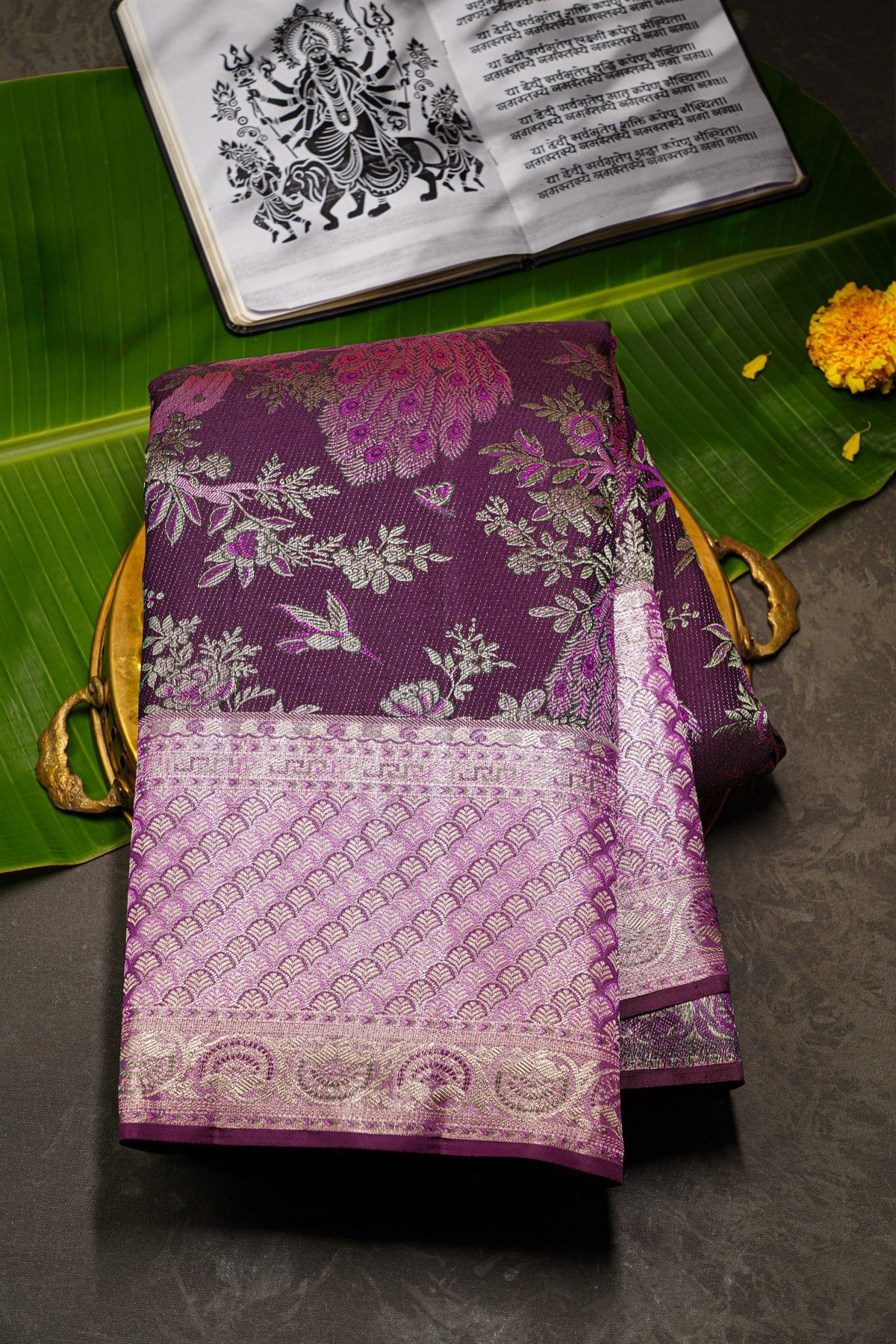 Kancheepuram Silk Wine Saree