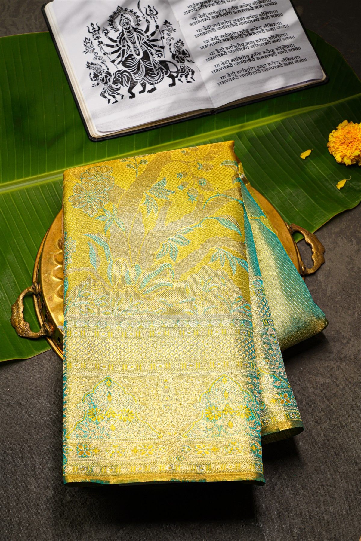 Kancheepuram Tissue Dual Colour  Saree