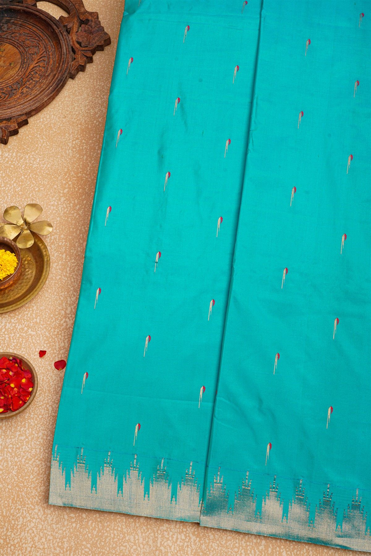 Paithani Silk Sky Blue saree