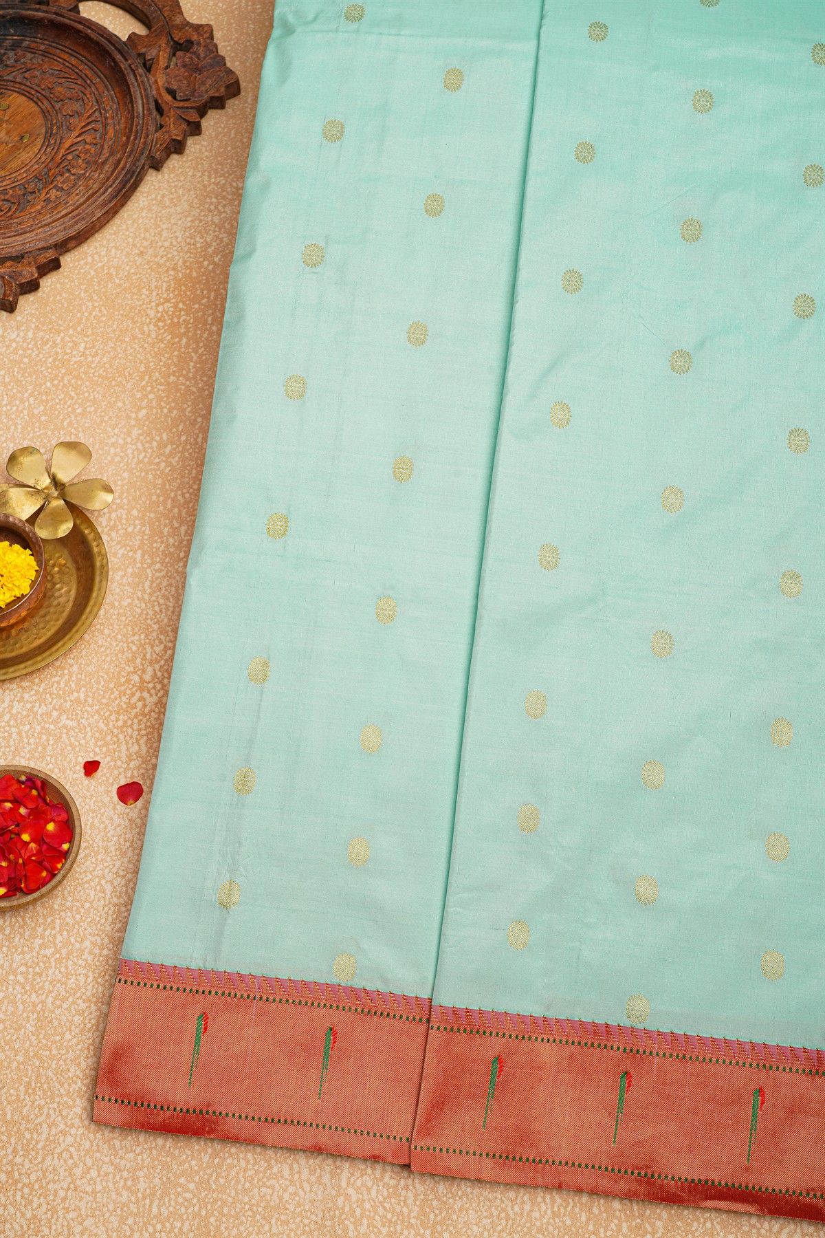 Paithani Silk Sky Blue Saree