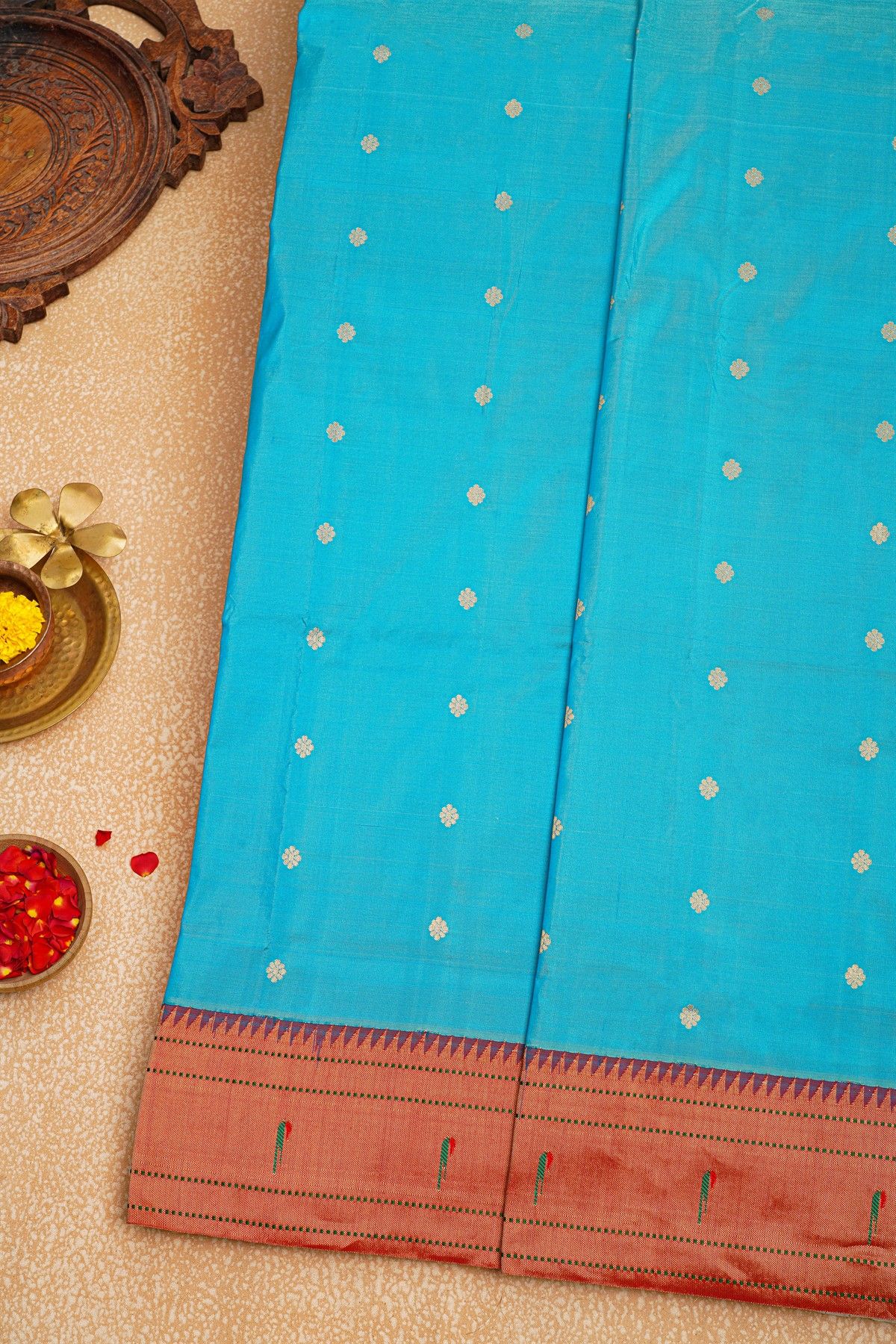 paithani Silk Sky Blue Saree