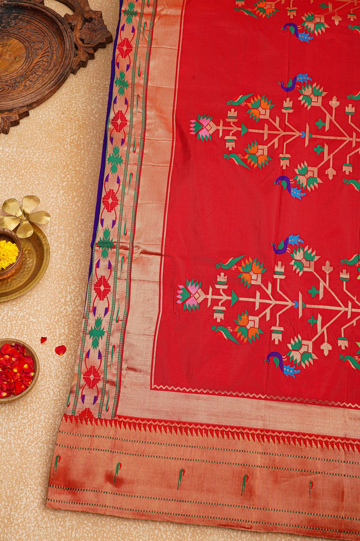 Paithani Silk Royal Blue Saree