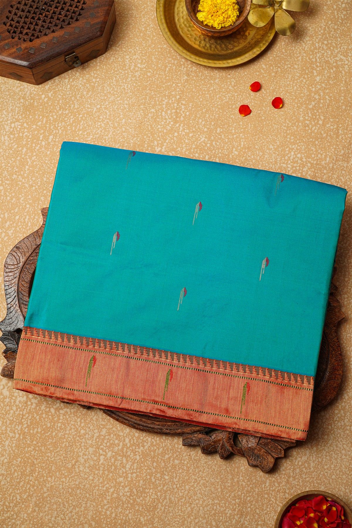 Paithani Silk Sky Blue Saree