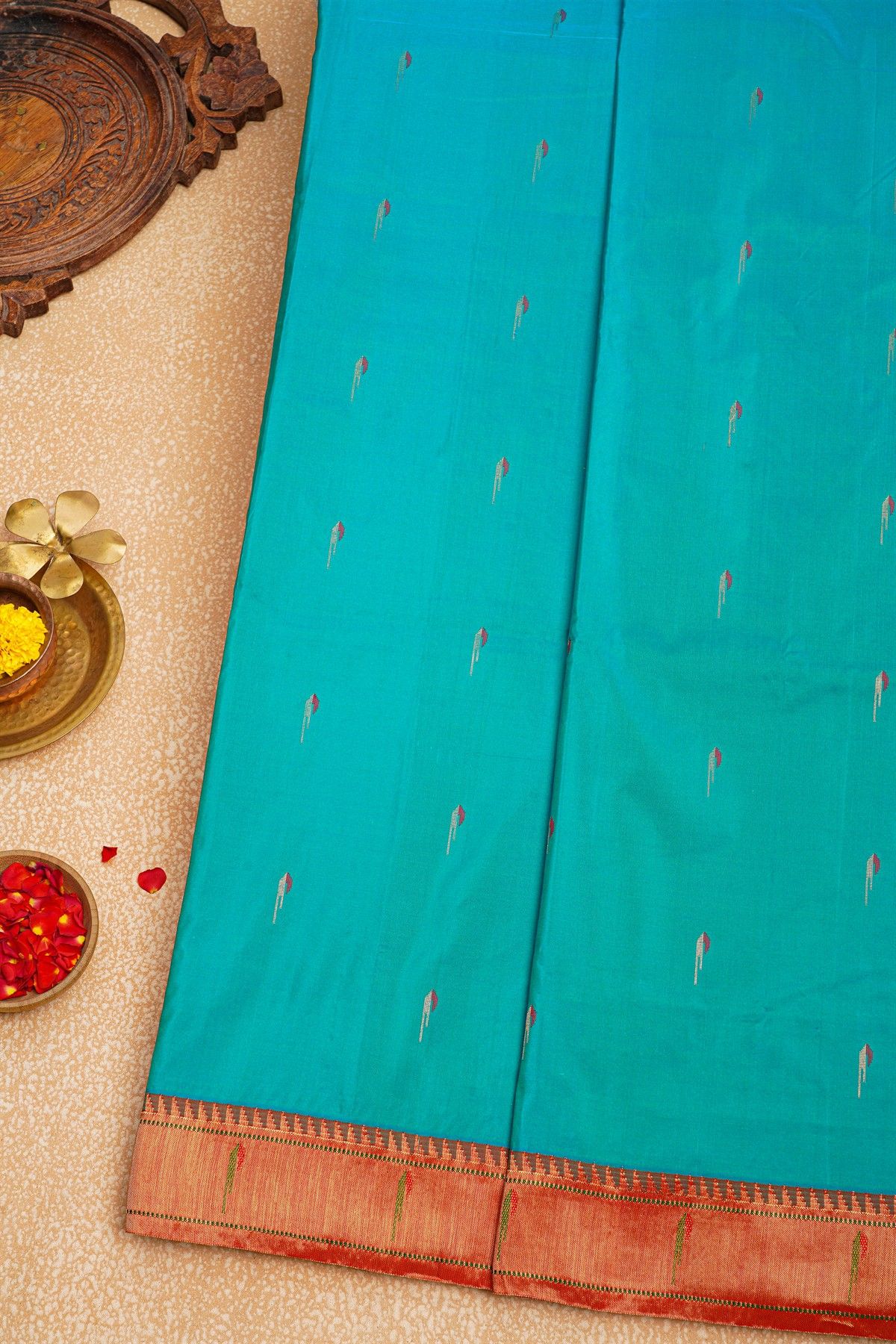 Paithani Silk Sky Blue Saree