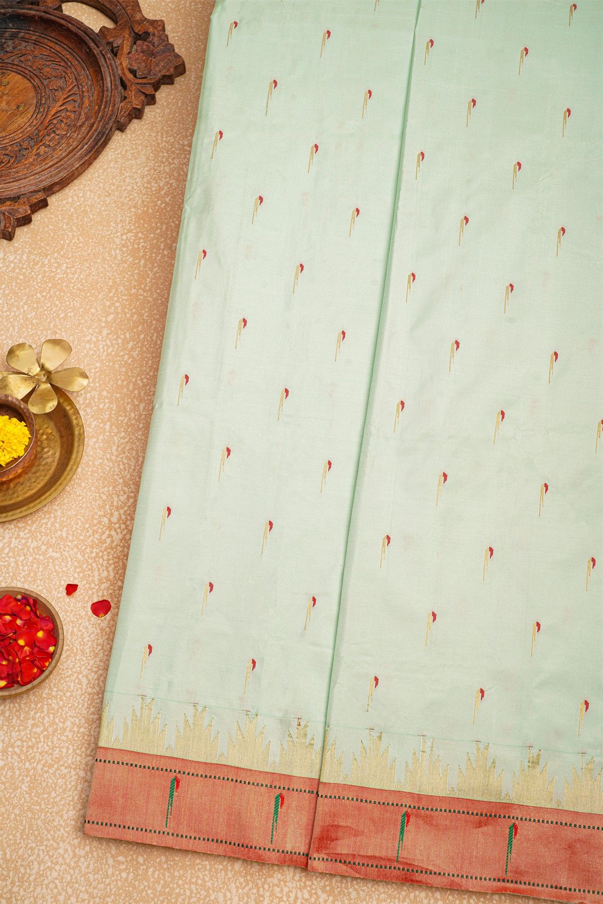 Paithani Silk Tiffany Blue Saree