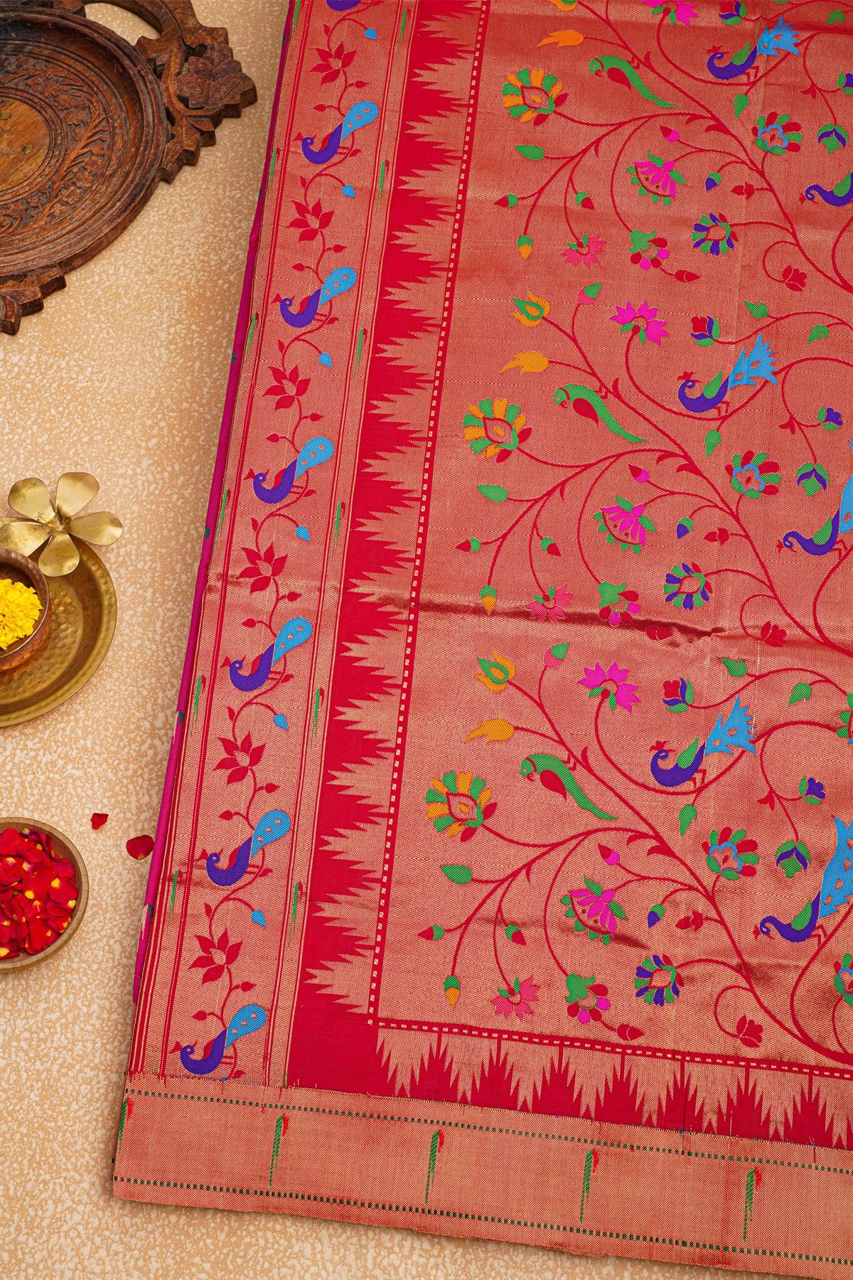 Paithani Silk Pink Saree