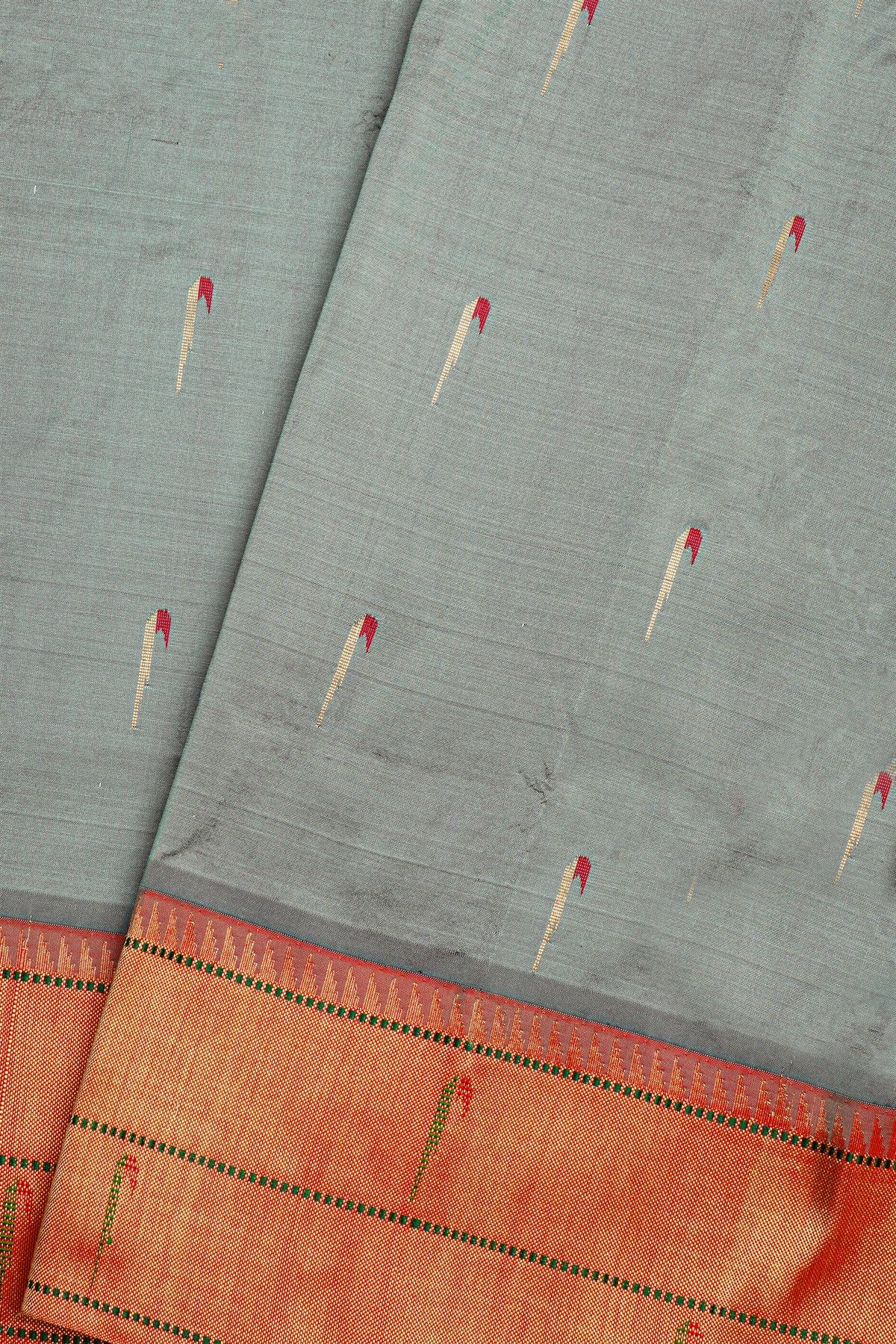 Paithani Silk Grey Saree