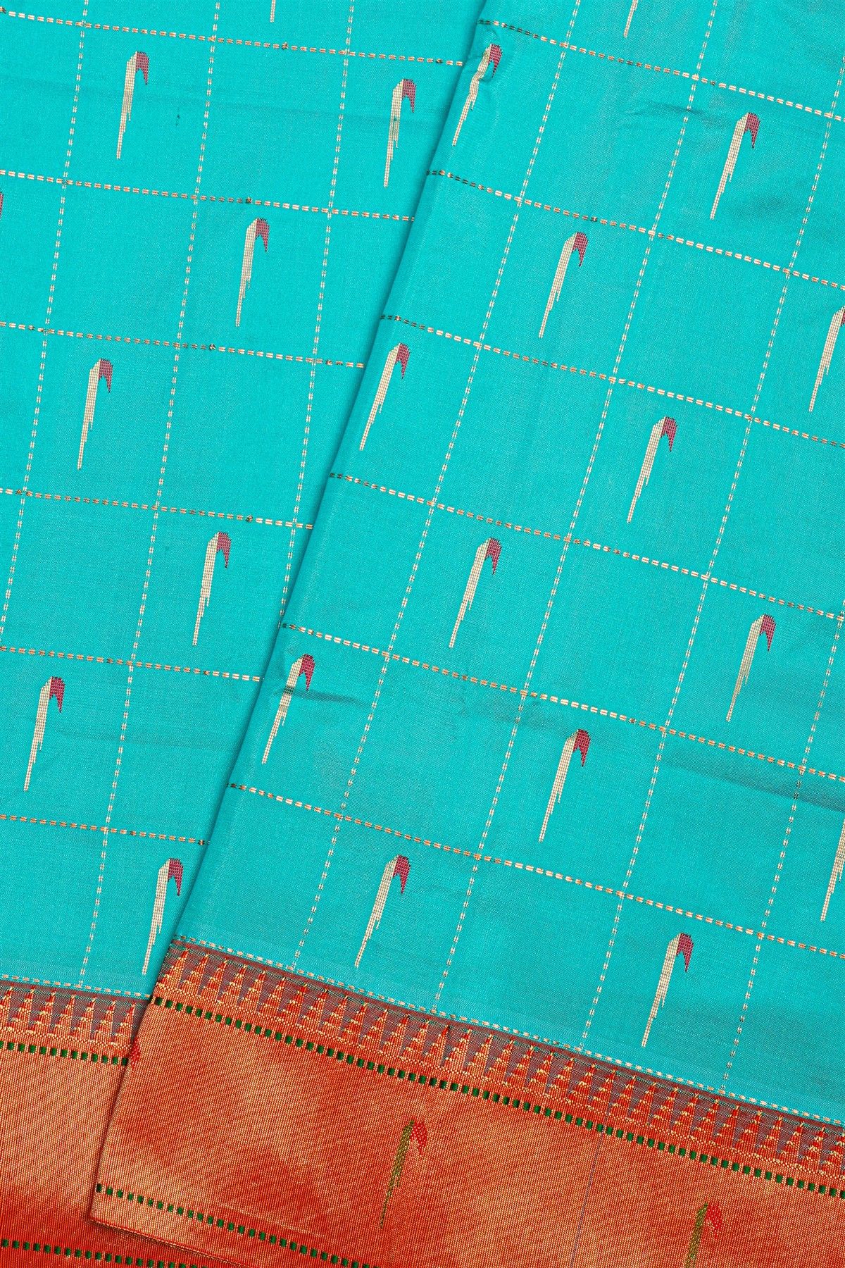 Paithani Silk Sky blue Saree