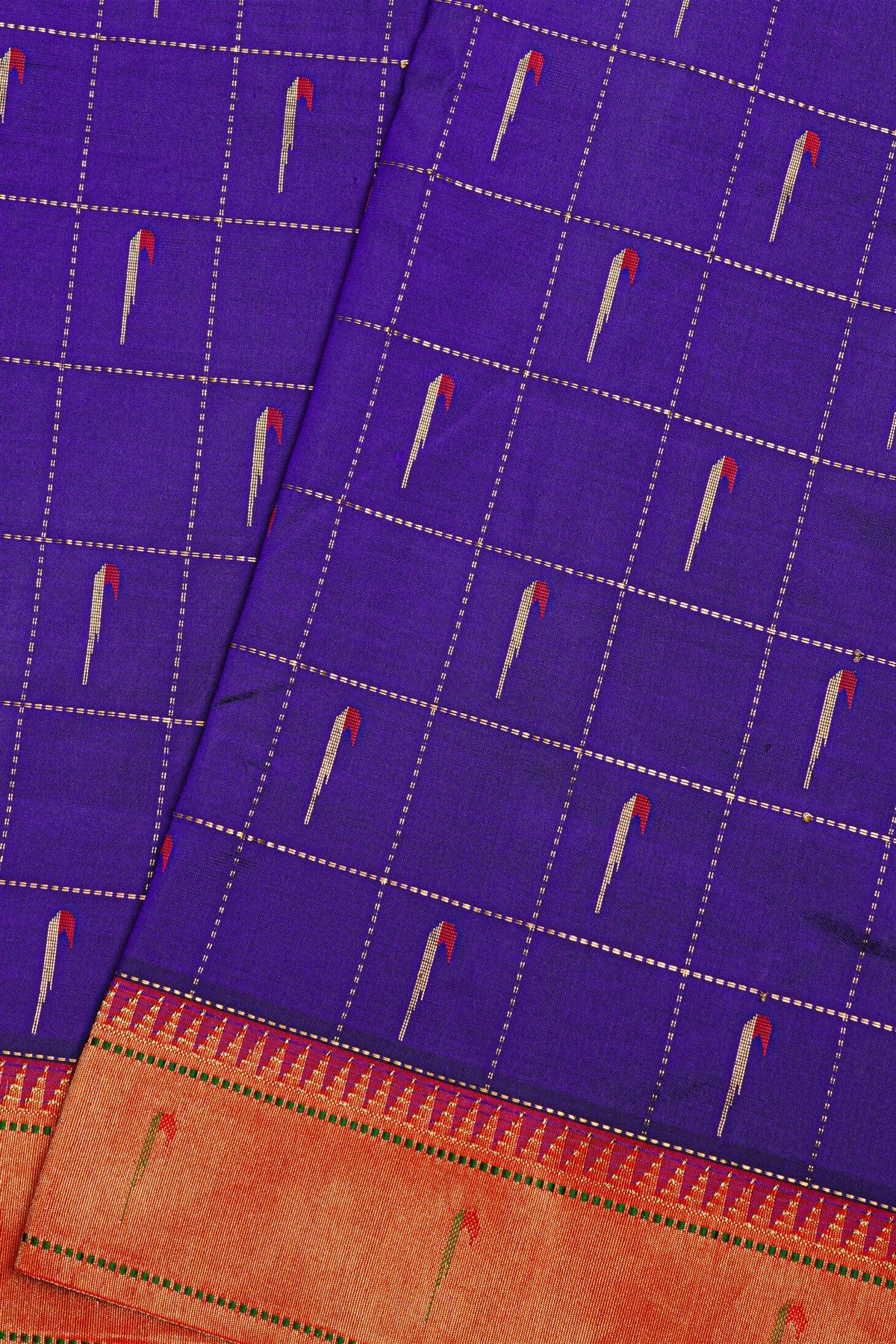 Paithani Silk Navy Blue Saree