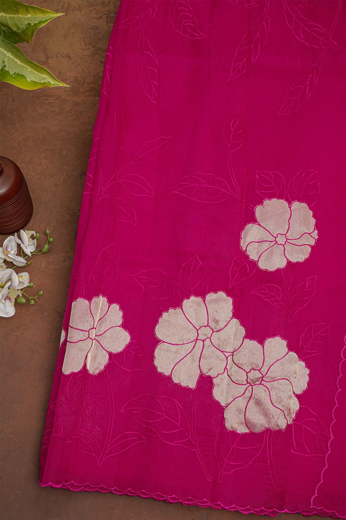 Designer Organza Magenta Saree