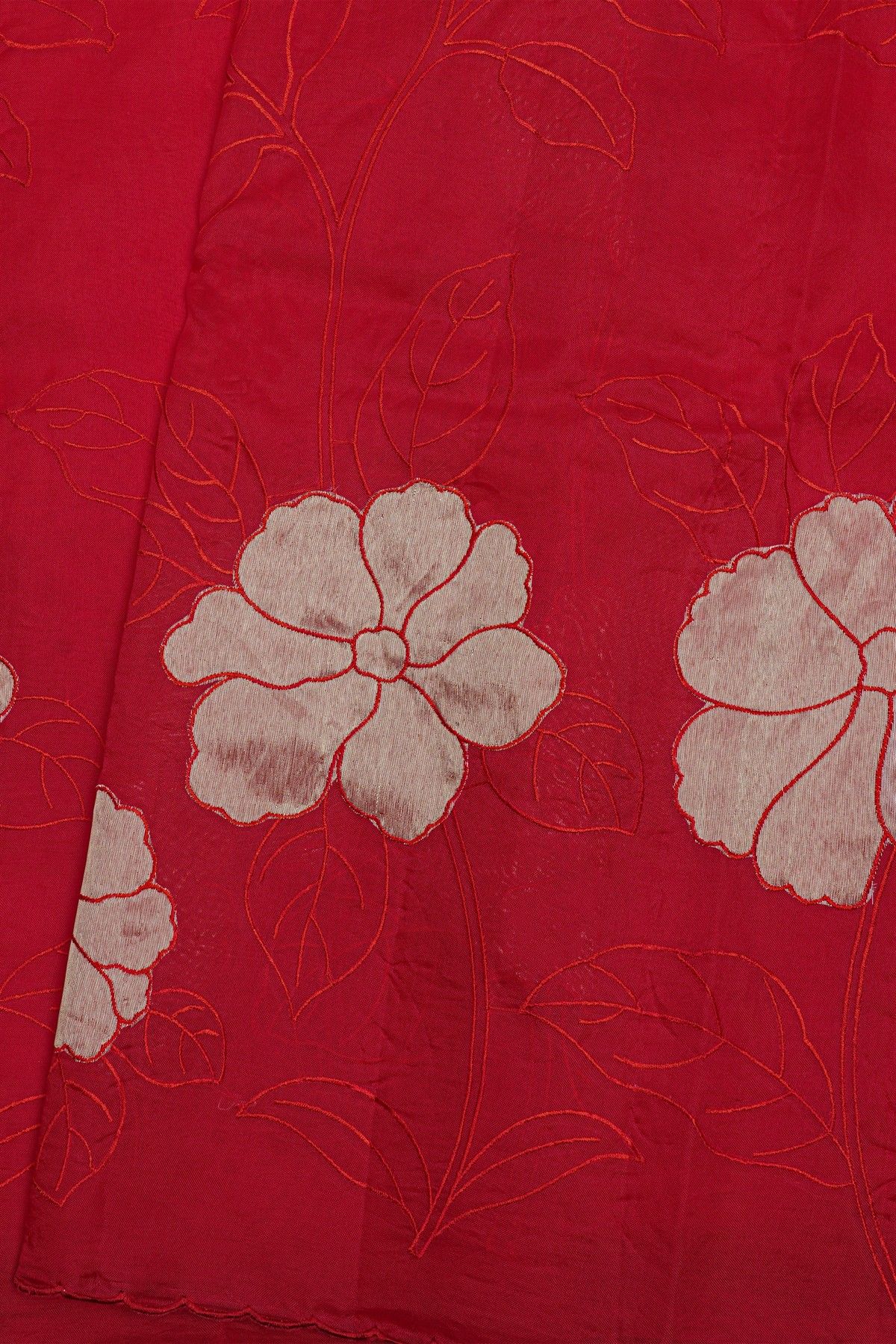 Fancy Organza Red Saree