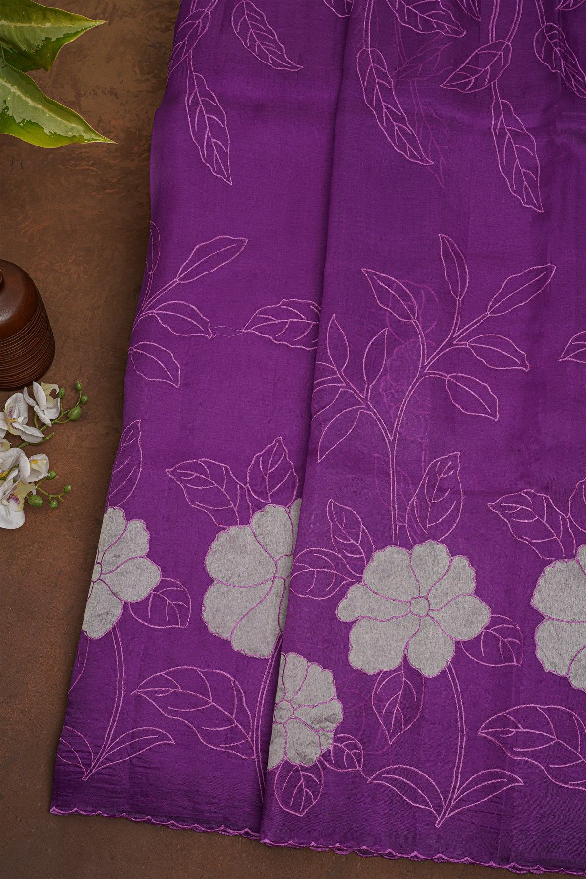 Fancy Organza Purple Saree