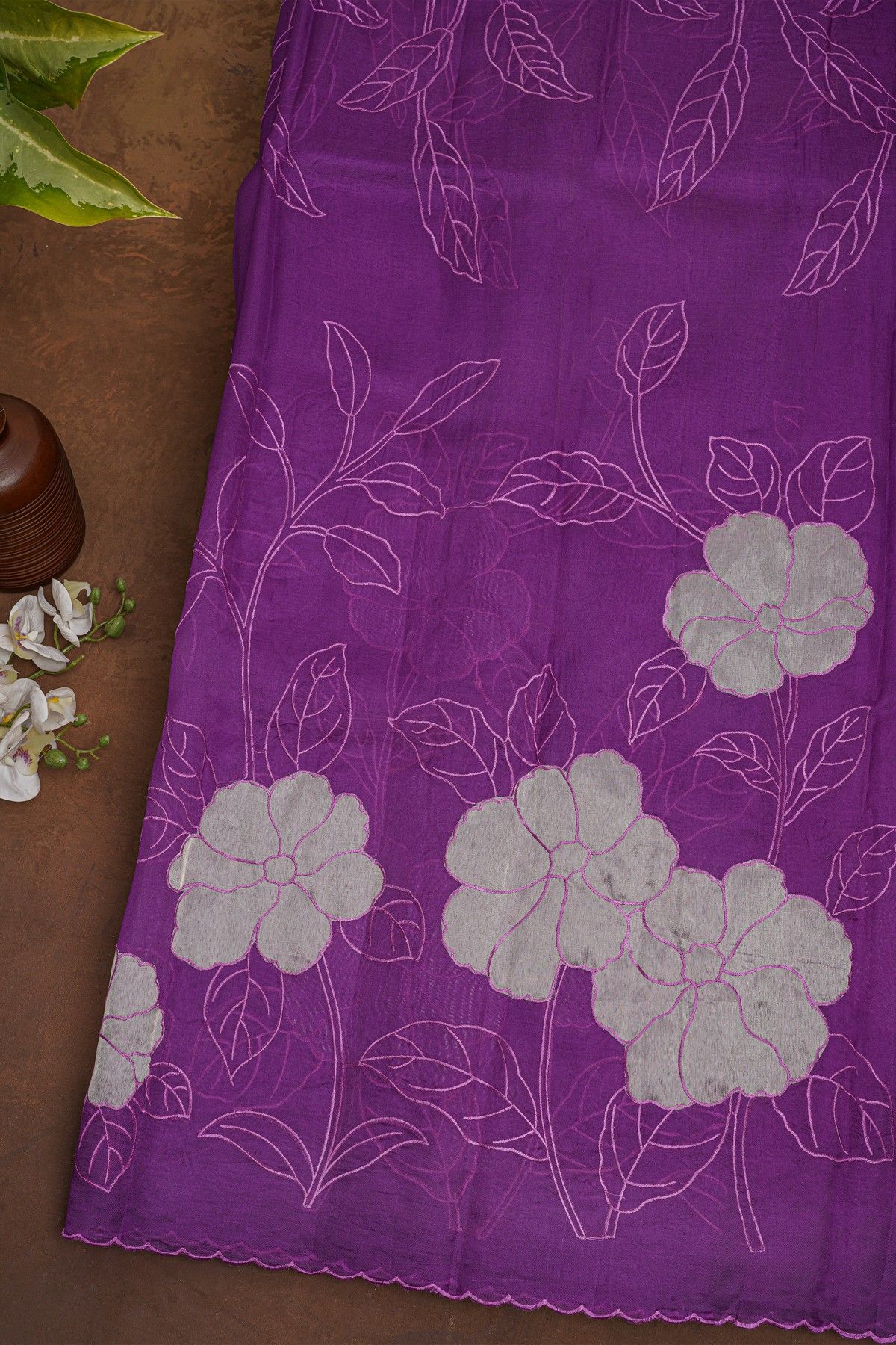 Fancy Organza Purple Saree