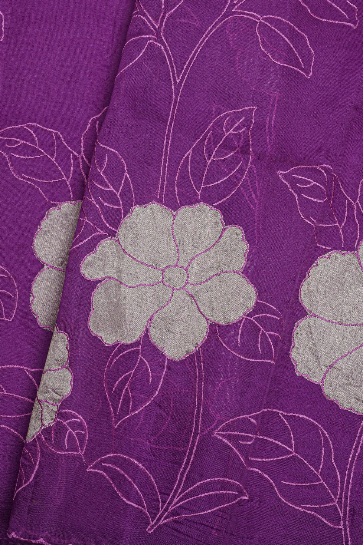 Fancy Organza Purple Saree