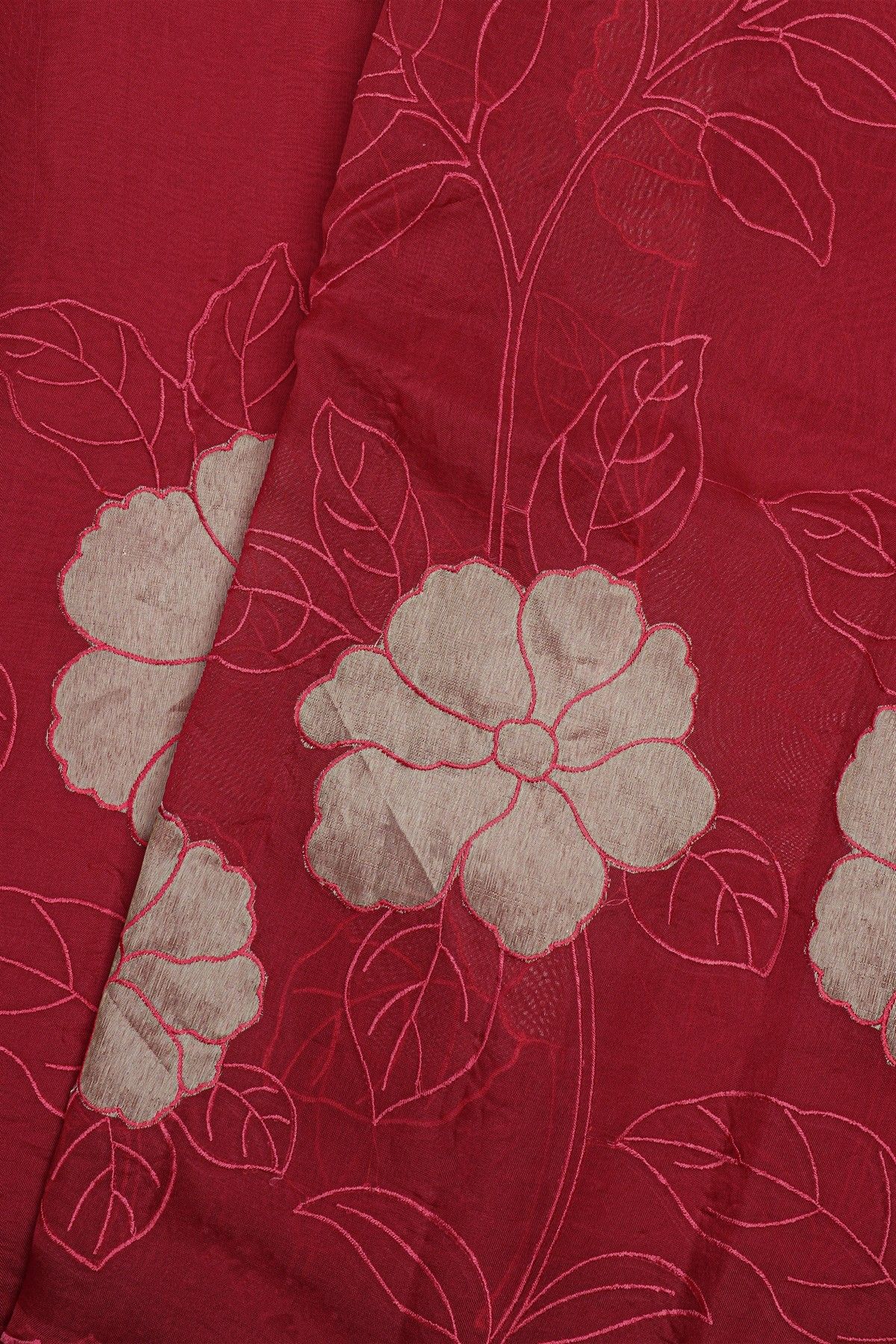 Fancy Organza Maroon Saree