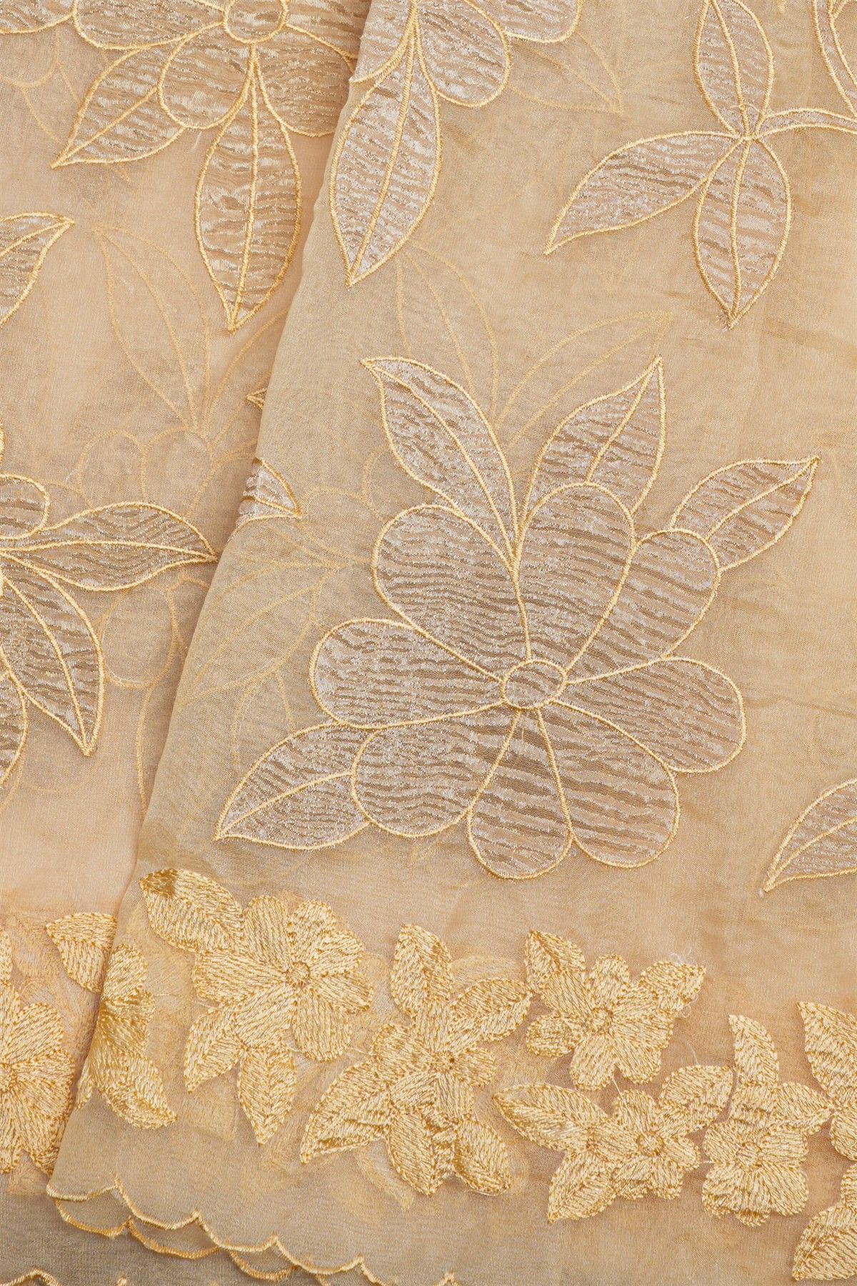 Fancy Organza Cream Saree